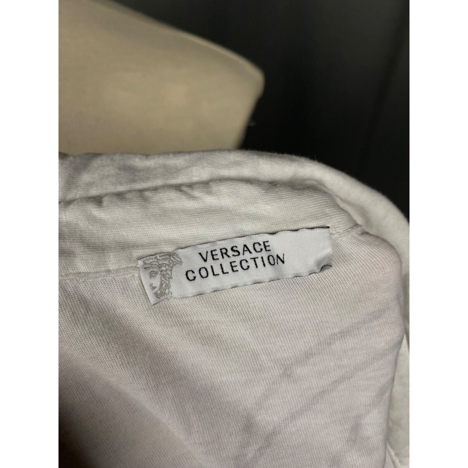 Versace Gianni Versace Big Back Medusa Logo Men's White Polo T-Shirt Size US M / EU 48-50 / 2 - 10 Thumbnail