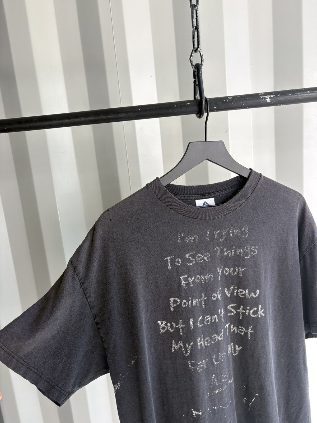 Vintage Vintage 90s Trying To See Things Shirt Thrashed Faded GRUNGE Size US XL / EU 56 / 4 - 4 Thumbnail