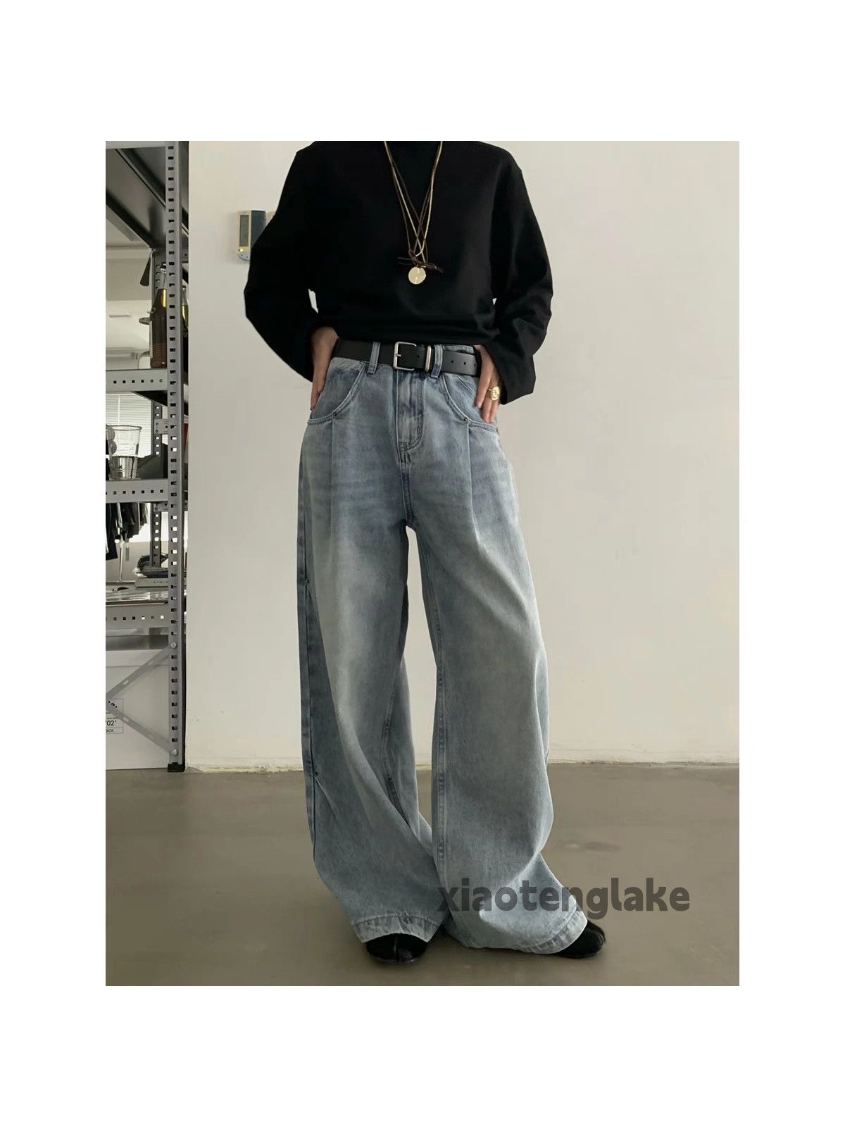 Jean × Vintage Washed faded cleanfit yuppie bootcut flared baggy jeans Size US 32 / EU 48 - 2 Thumbnail