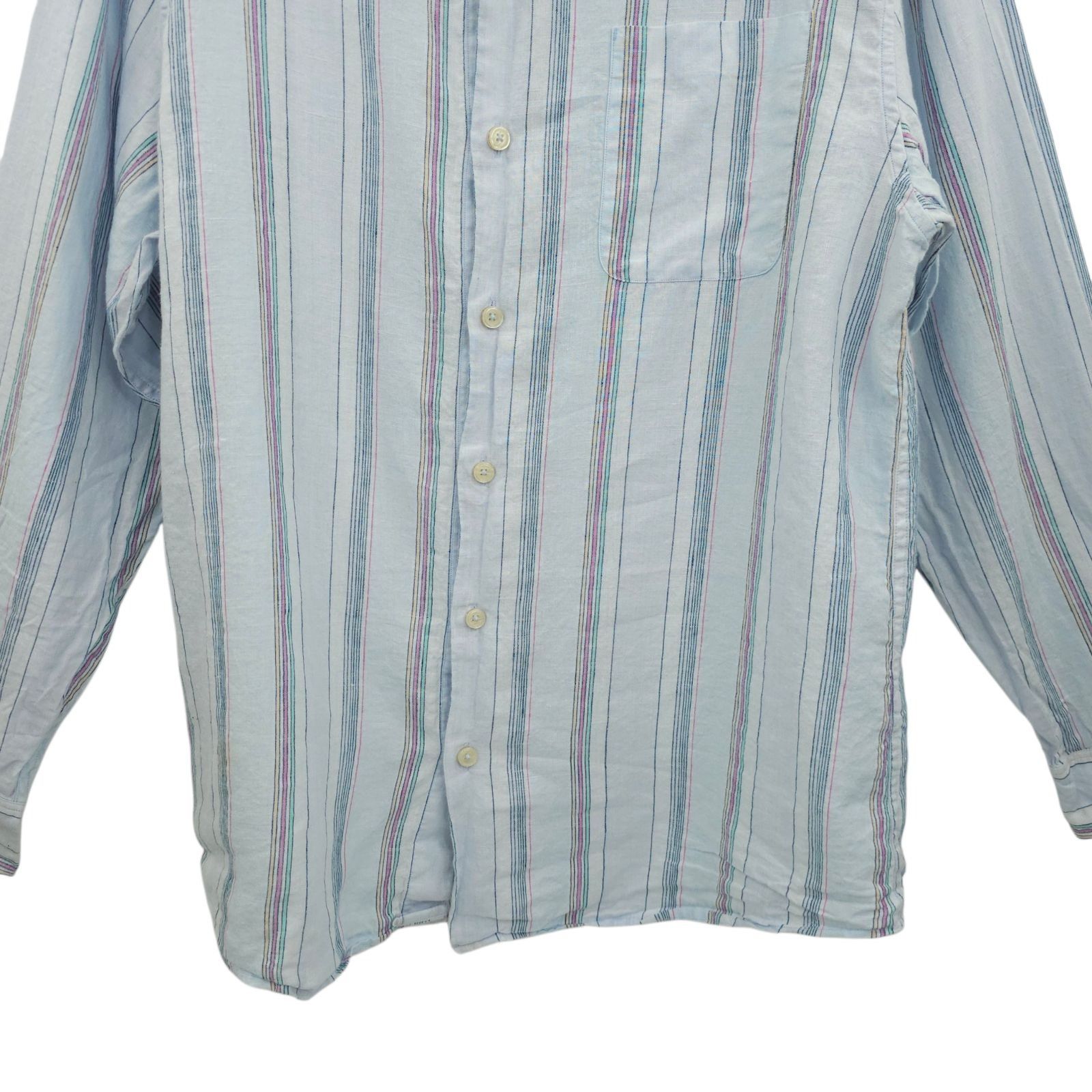 Tommy Bahama Tommy Bahama Shirt Mens L Blue Striped Linen Blend Long Slve Size US L / EU 52-54 / 3 - 11 Thumbnail