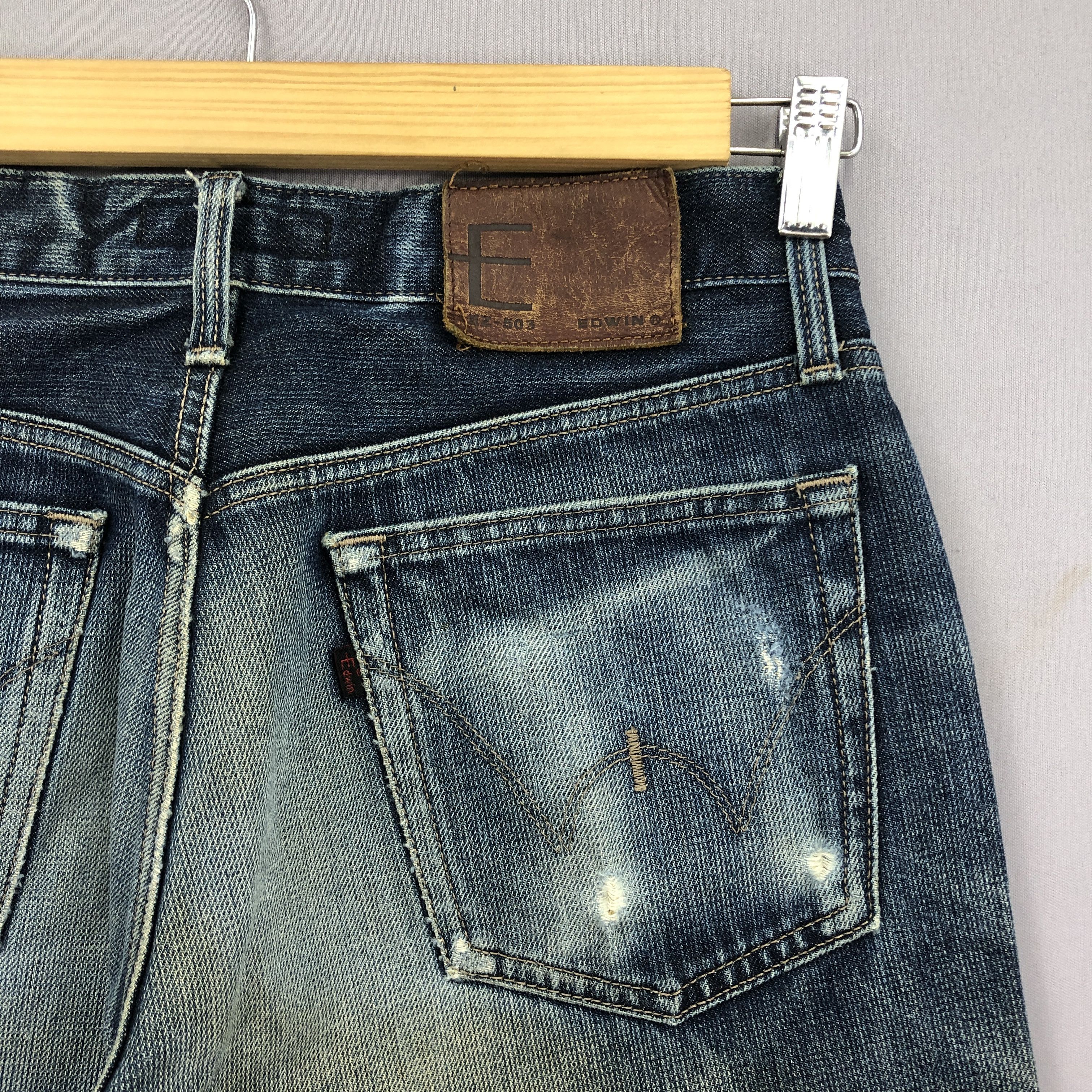 Japanese Brand Vintage 90s Edwin E Function Jeans Distressed Denim GF30270 Size 28" / US 6 / IT 42 - 4 Thumbnail