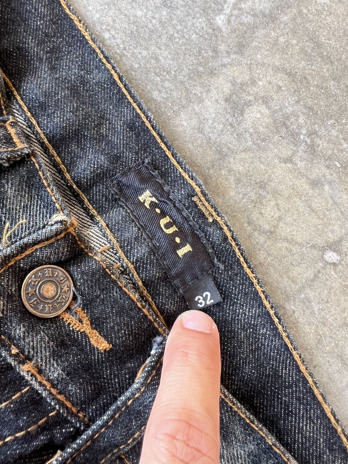 Japanese Brand K.U.I BONES DISTRESSED CLAW JEANS VERY RARE Size US 33 - 9 Thumbnail