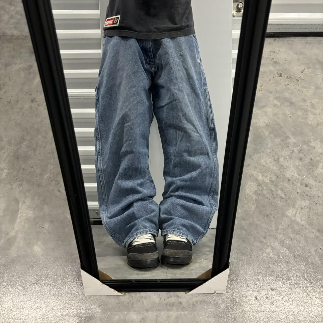 Japanese Brand × Vintage Crazy Vintage Y2K/2000s Baggy Light Wash Distressed Skater Carpenter Denim Jeans! Size US 38 / EU 54 - 1 Thumbnail