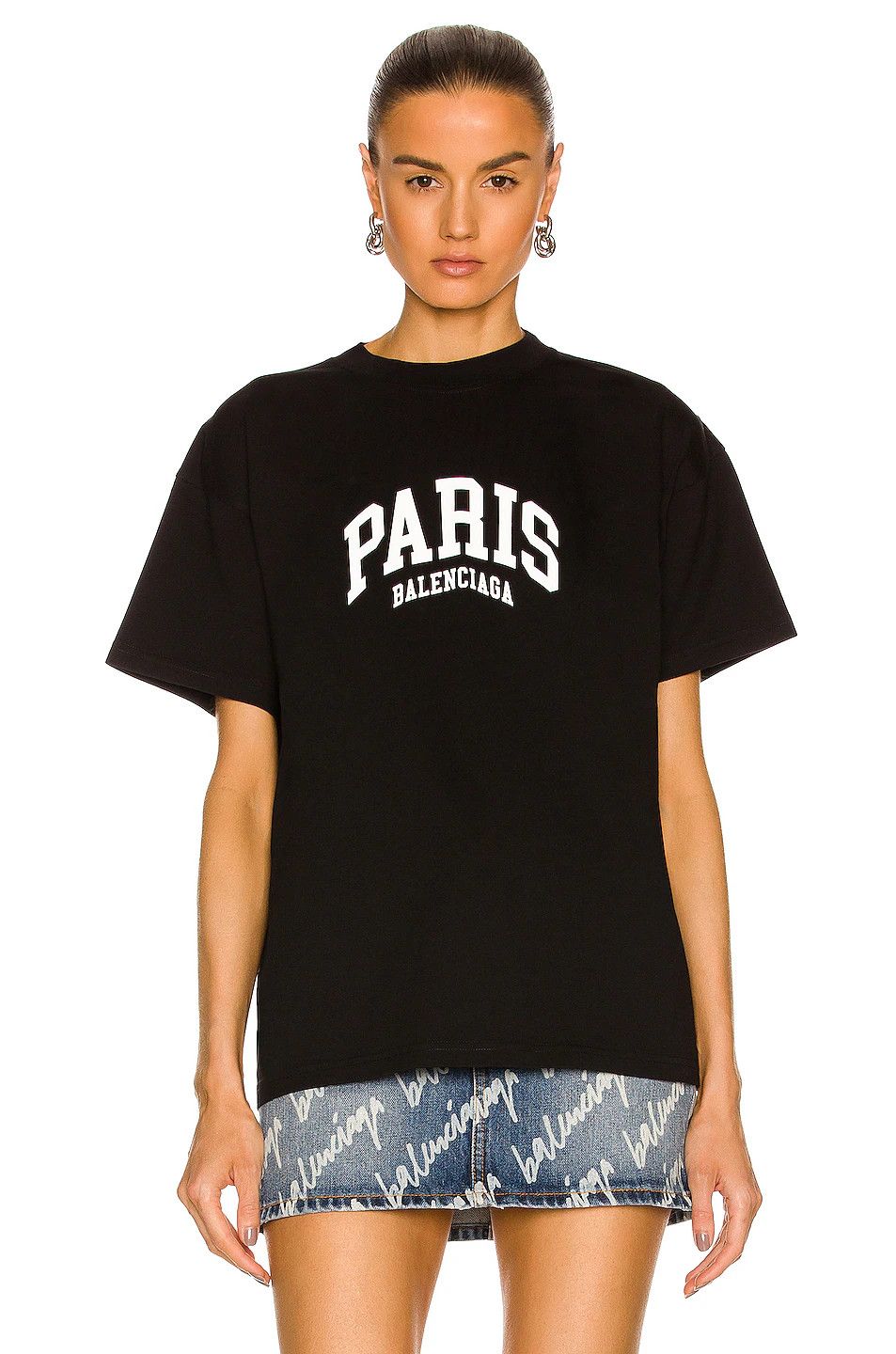 Balenciaga o1s1wg111024 Cities Paris T-Shirt Medium in Black Size XL / US 12-14 / IT 48-50 - 4 Thumbnail