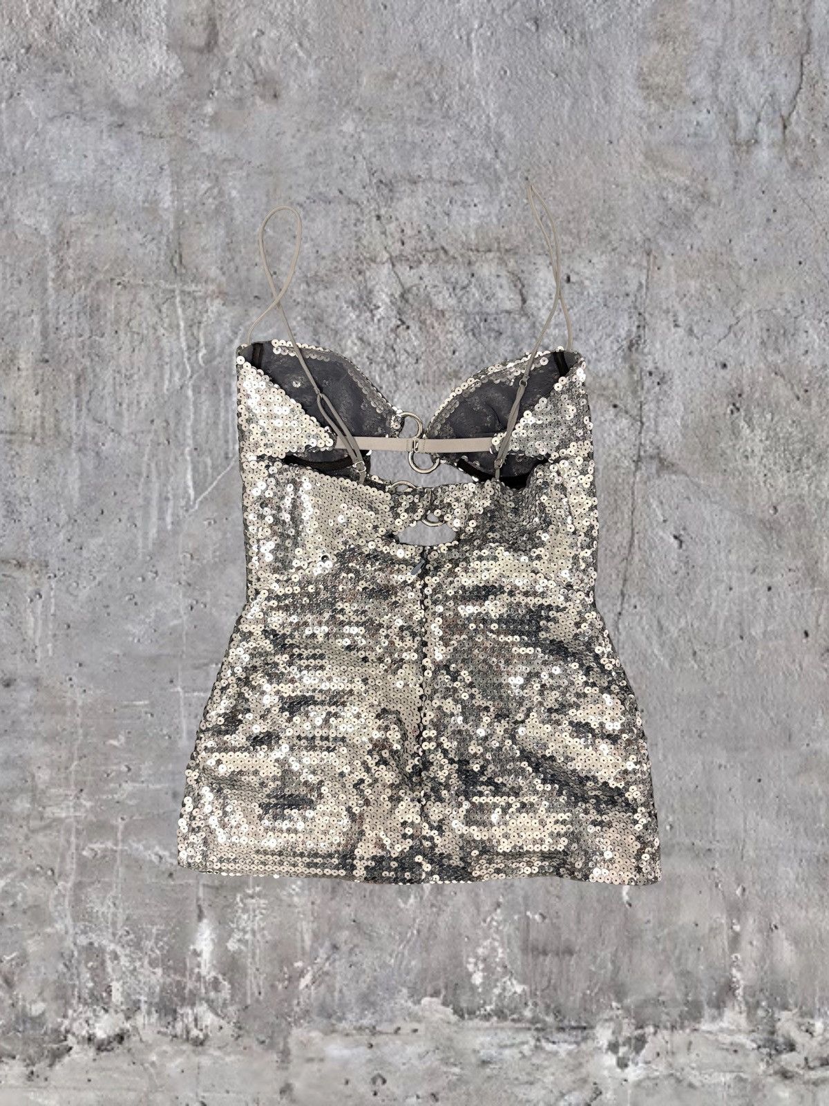 Nensi Dojaka nensi dojaka silver sequin spaghetti strap top Size S / US 4 / IT 40 - 3 Thumbnail