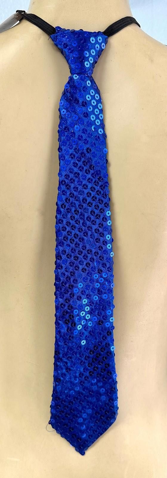 Designer Sequins Over Fabric Neck Tie ROYAL BLUE Adult Unisex Size ONE SIZE - 1 Preview
