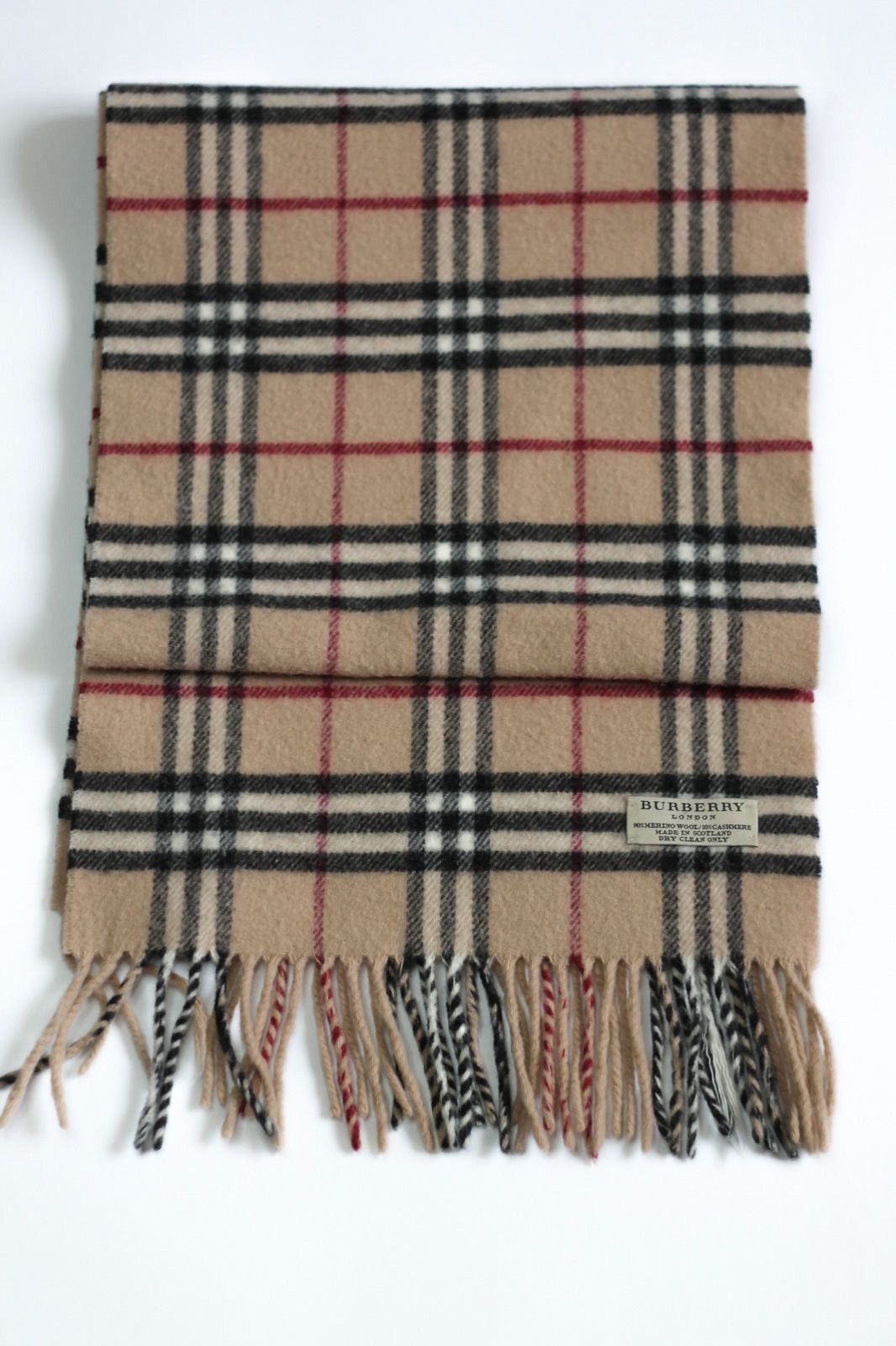 Vintage Burberry nova check wool cashemere scarf muffler