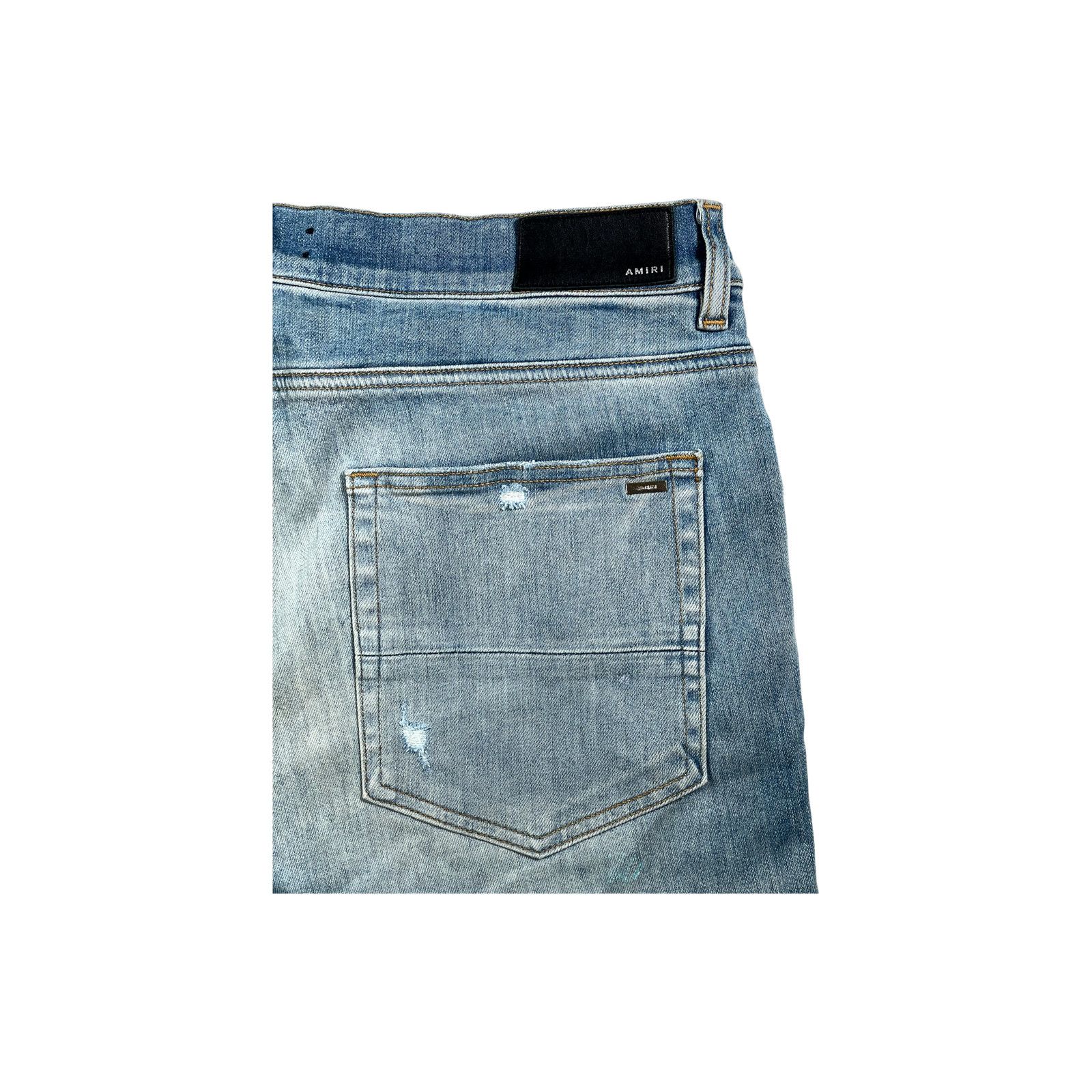 Amiri Amiri MX2 Plaid Patch Light Wash, Orange & Blue Jeans Size US 38 / EU 54 - 3 Thumbnail
