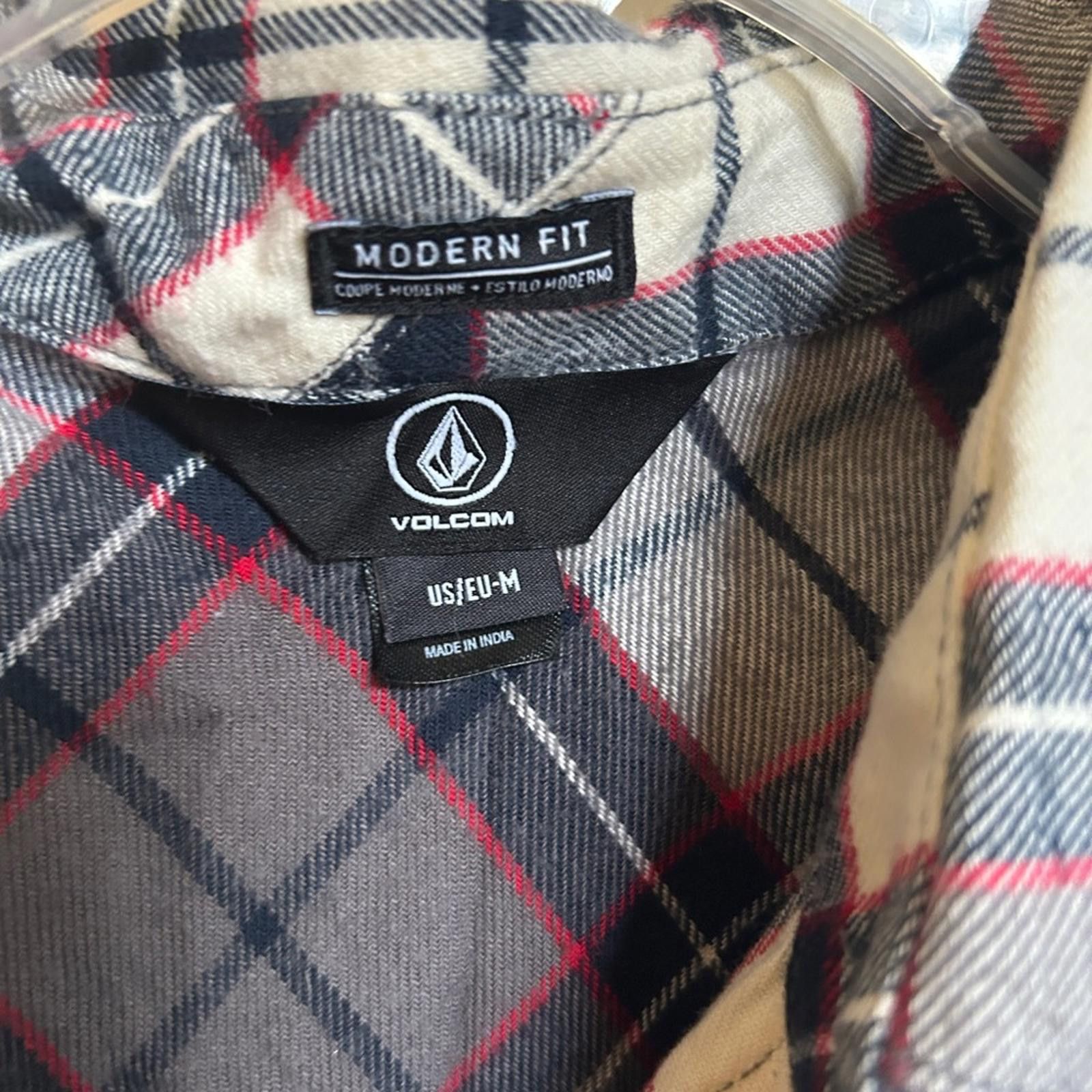 Volcom Volcom Black, Gray & Red-Trim Plaid Lightweight Shirt Jacket Size US M / EU 48-50 / 2 - 4 Thumbnail