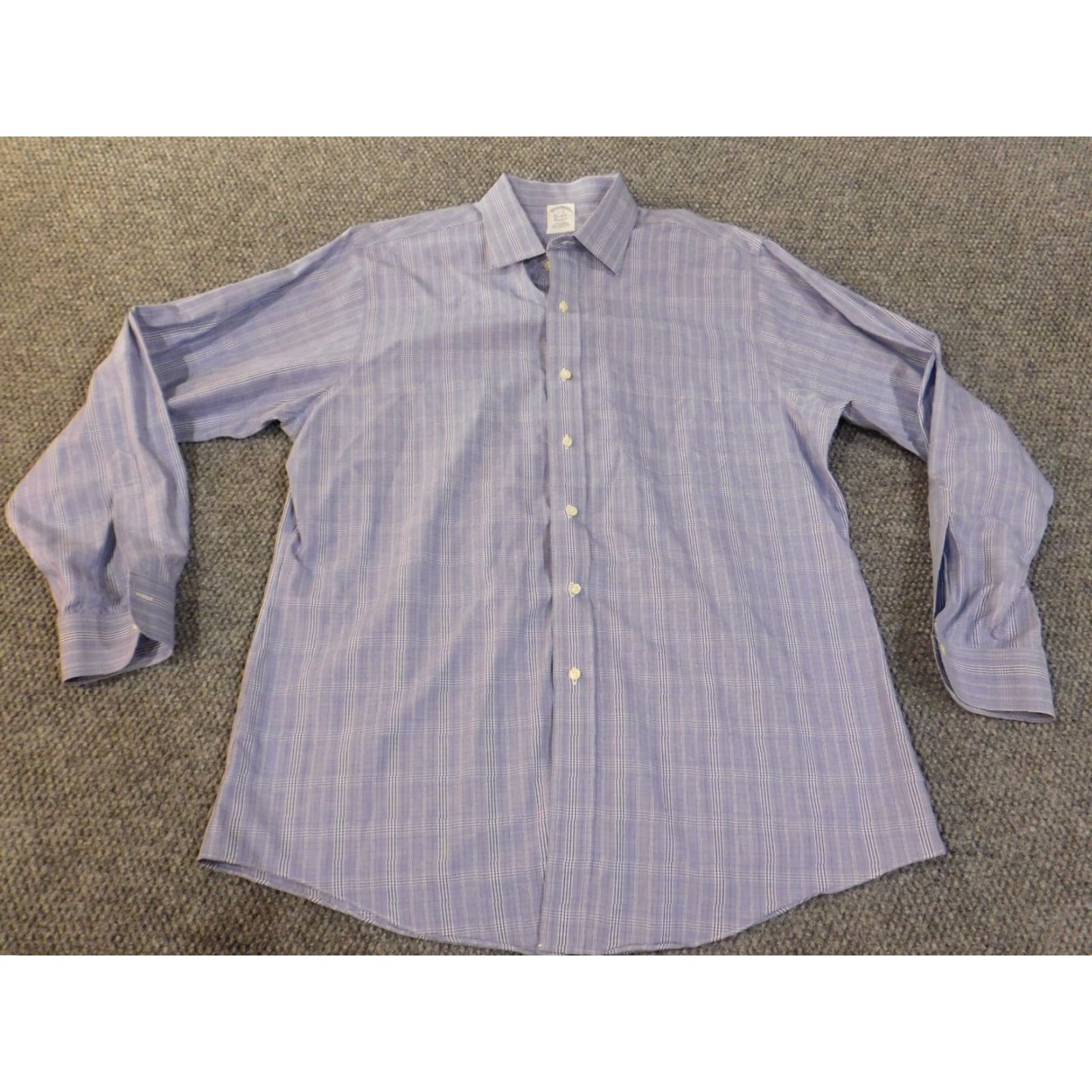 Brooks Brothers Brooks Brothers Shirt 17 Mens Blue Plaid Button Down Classic Fit Business Casual Size US XL / EU 56 / 4 - 2 Thumbnail