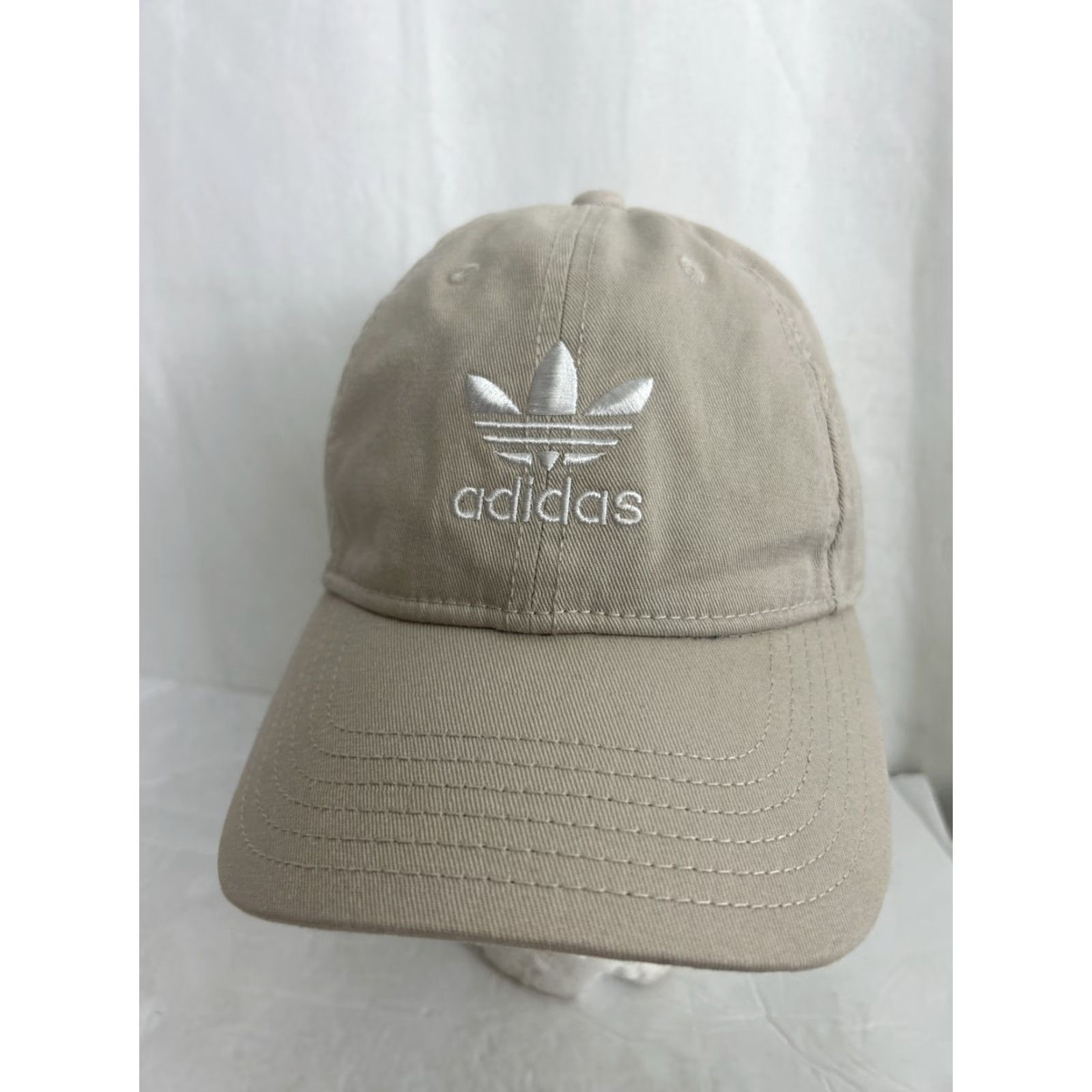 Adidas Adidas Dad Hat Beige Strap Back Cotton Adjustable Trefoil Hat Men One Size Beige Baseball Cap Size ONE SIZE - 3 Thumbnail