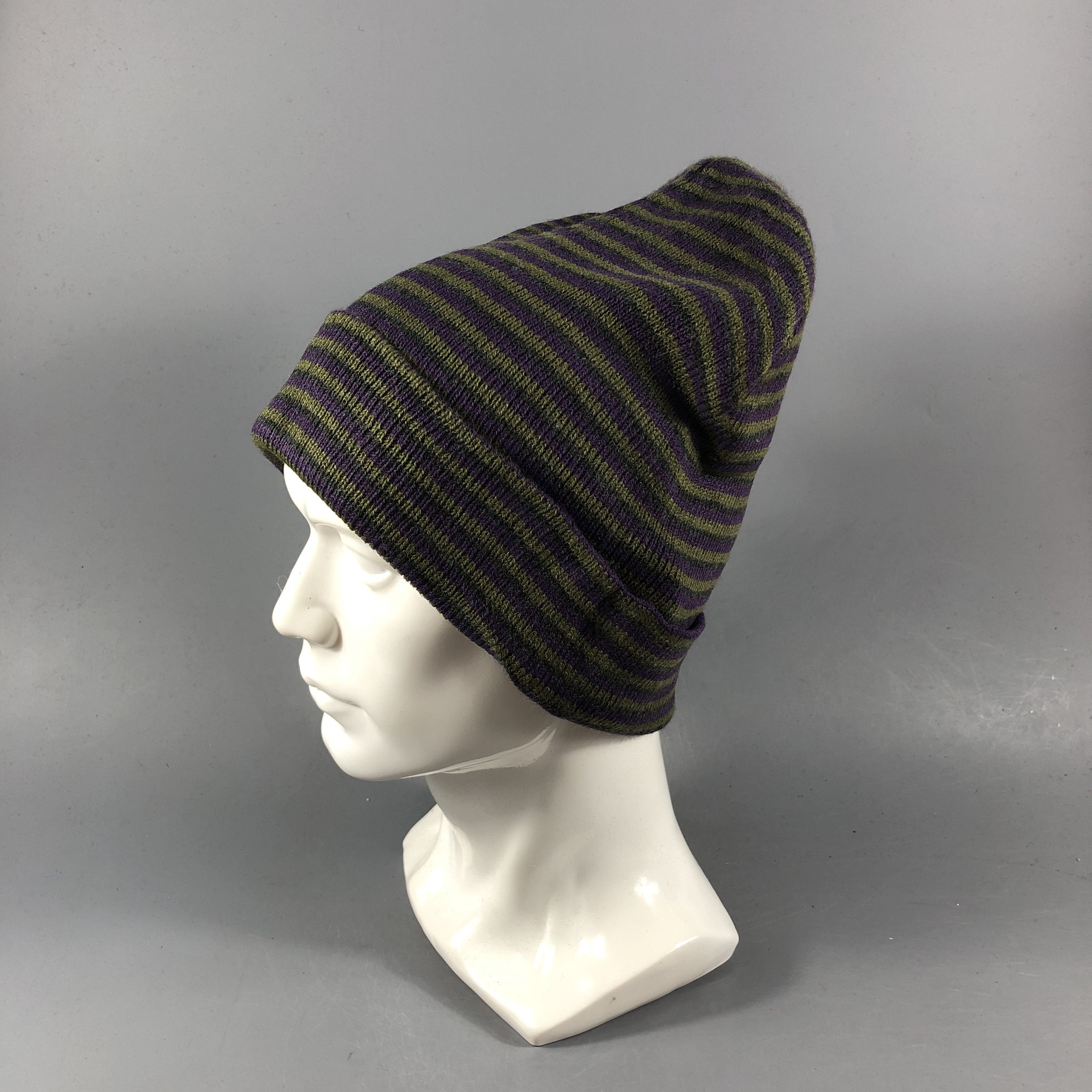 Vintage Maban of Scotland Striped Beanie Snowcap Snow Hat B842 Size ONE SIZE - 2 Thumbnail