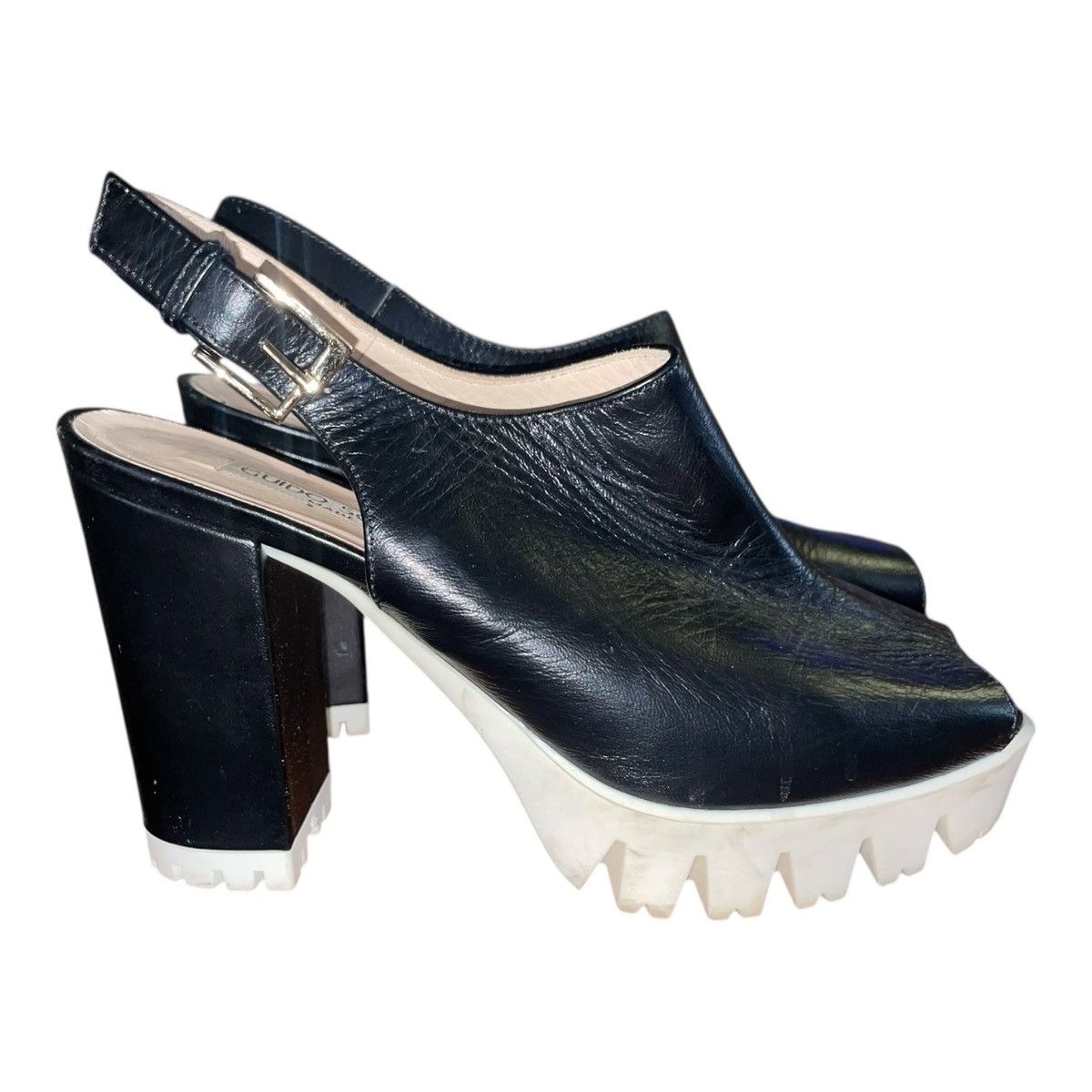 Other Guido Sgariglia Women’s Leather Black White Platform Loafer Size US 4.5 / IT 34.5 - 2 Thumbnail