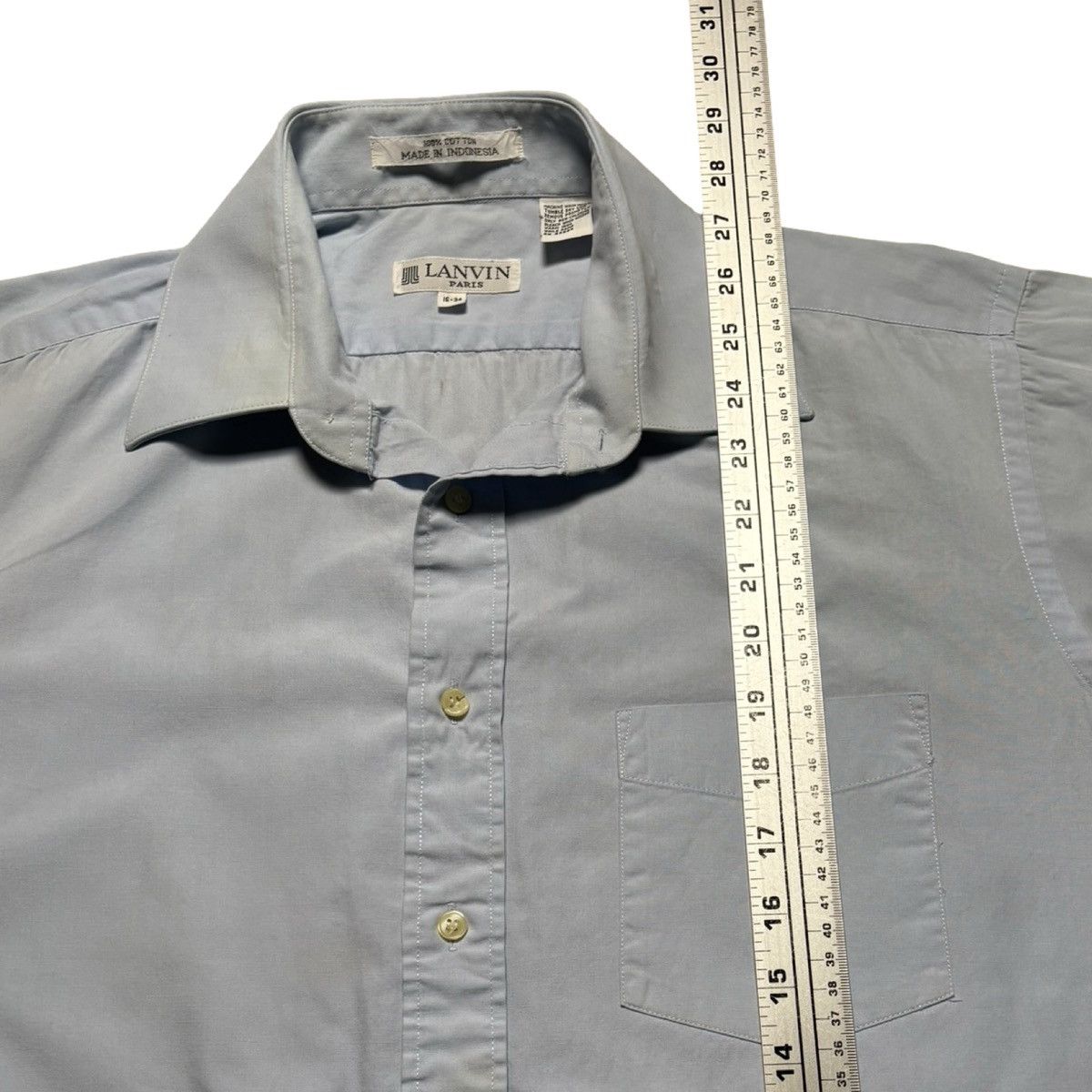 Lanvin Vintage Lanvin Paris Blue Button Up Shirt Dress Casual Flaws Size US M / EU 48-50 / 2 - 7 Thumbnail
