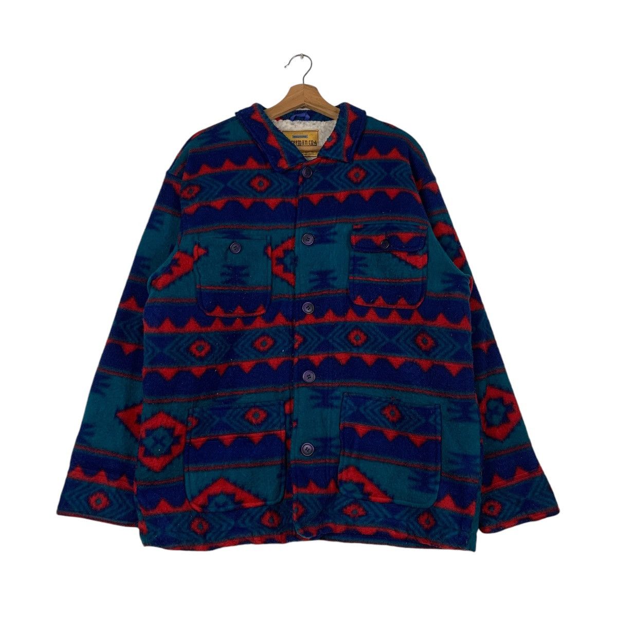 Japanese Brand Greeman Native Aztech Nice Design Multicolor Jacket Size US L / EU 52-54 / 3 - 1 Thumbnail