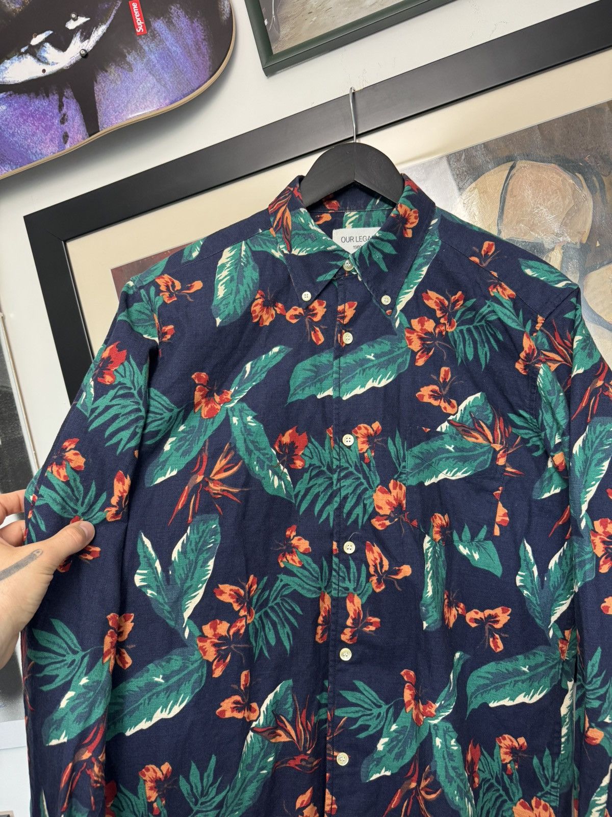 Our Legacy Our Legacy Button Up Shirt Floar Print Casual Luxury rare Size US M / EU 48-50 / 2 - 3 Thumbnail