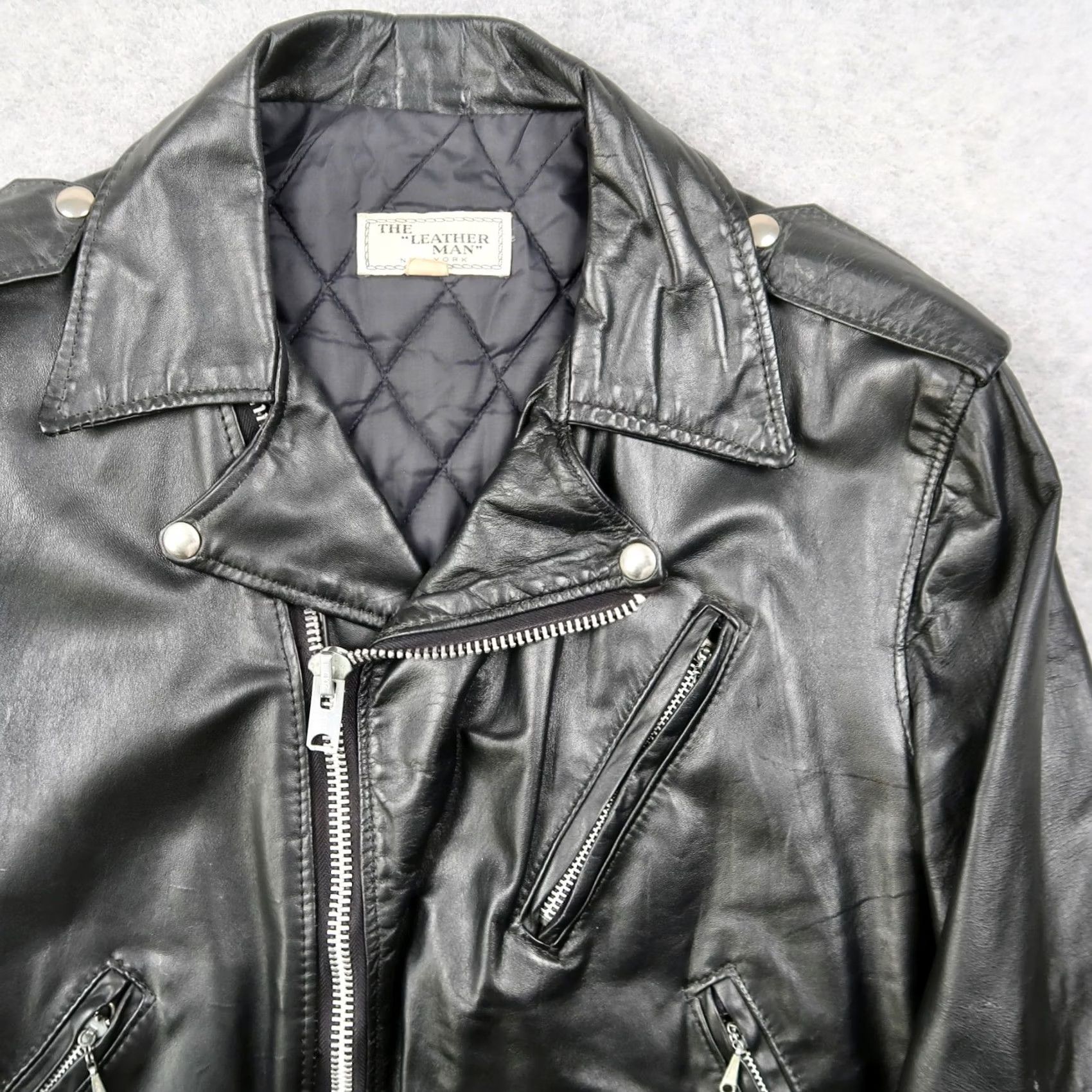 Vintage VINTAGE Motorcycle Jacket Black 60s Leather Zip Men’s Size 38 Biker Easy Rider Size US XXS / EU 40 - 3 Thumbnail