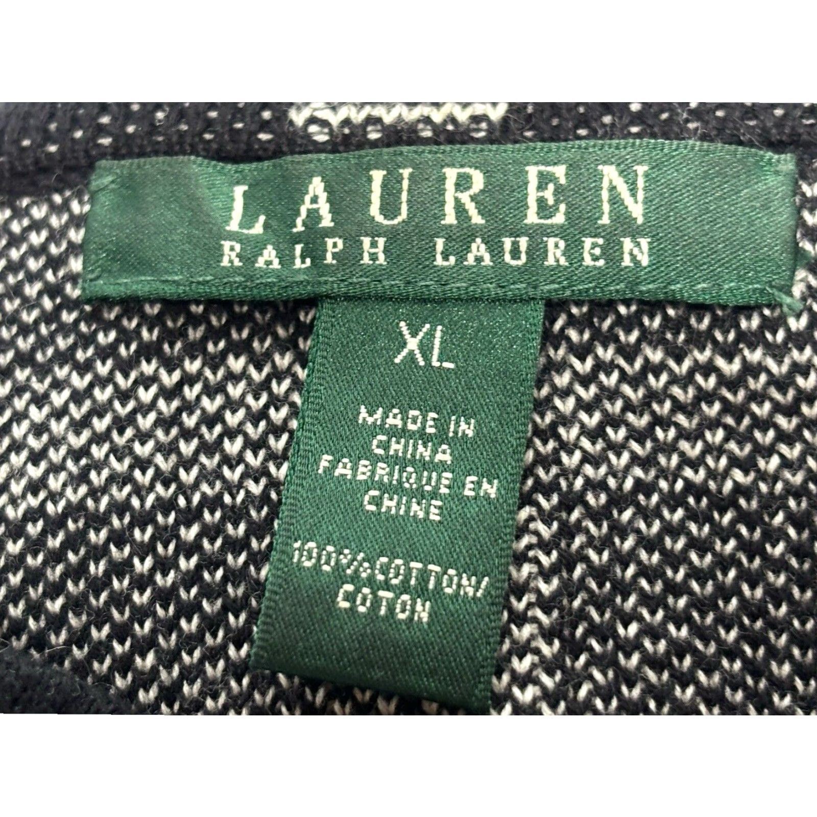 Ralph Lauren Lauren Ralph Lauren Women's Knit Plaid Sweater Jacket XL Black White Full Zip Size XL / US 12-14 / IT 48-50 - 7 Thumbnail