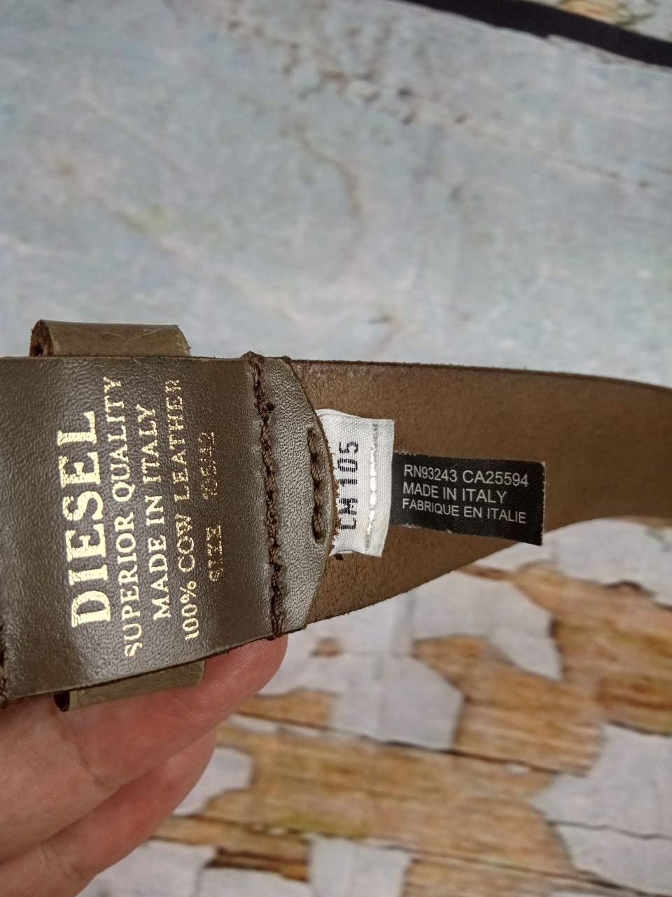 Diesel Vintage Diesel Leather Belt Mohawk Buckle Khaki Size 105/42 Size ONE SIZE - 4 Thumbnail