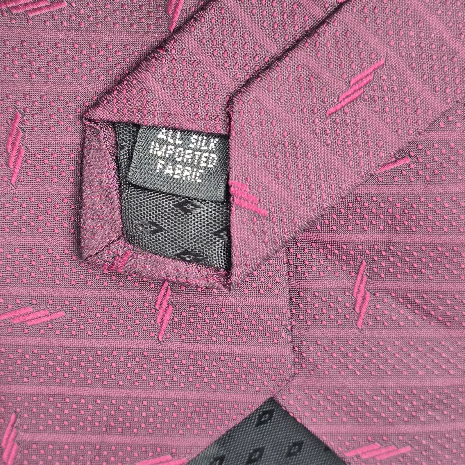 Other Kenneth Cole New York Burgundy Maroon Stripe Silk Neck Tie Size 28 - 6 Thumbnail