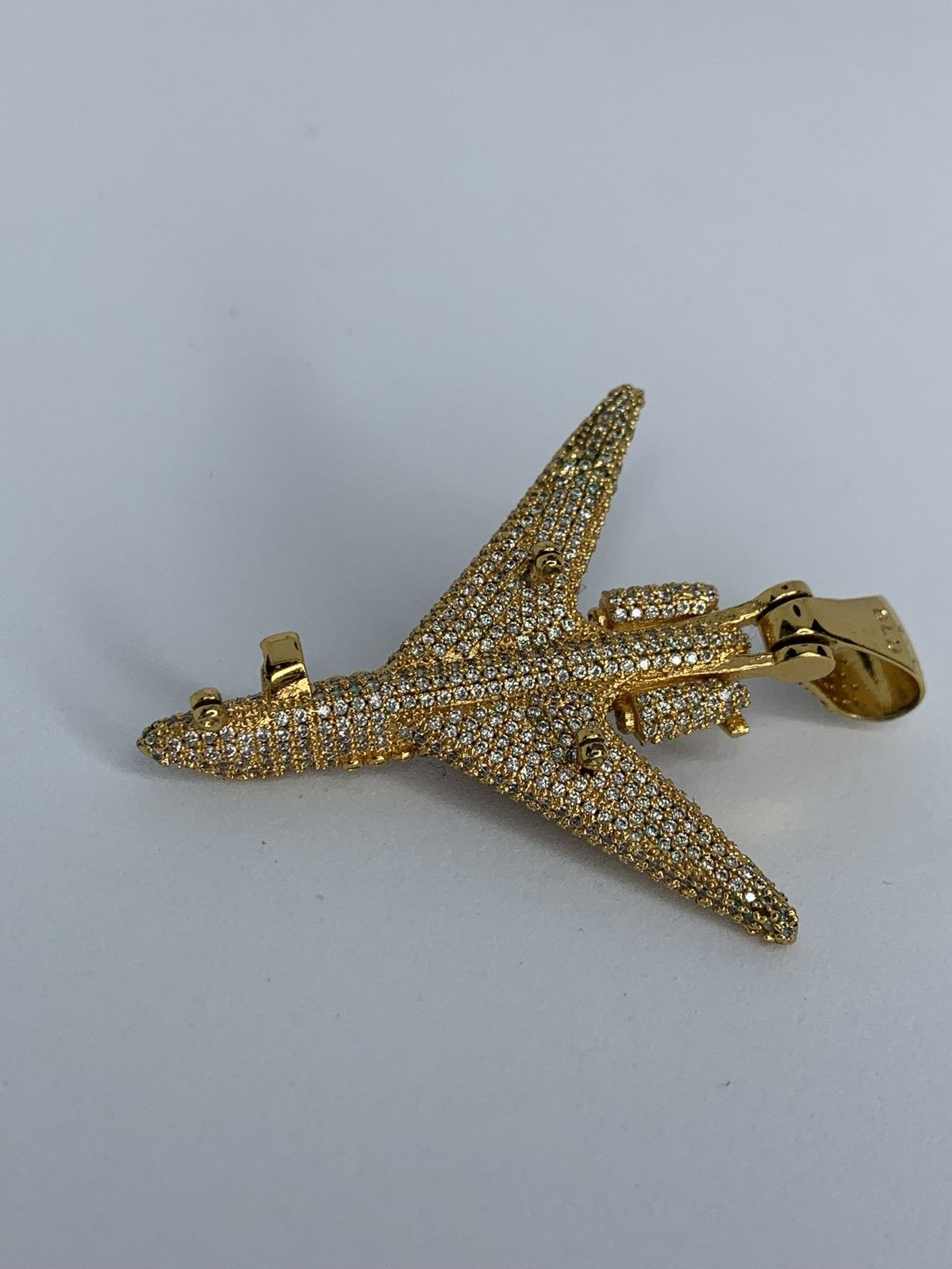 Designer Gold Private Jet Pendant with Crystals Size ONE SIZE - 4 Thumbnail