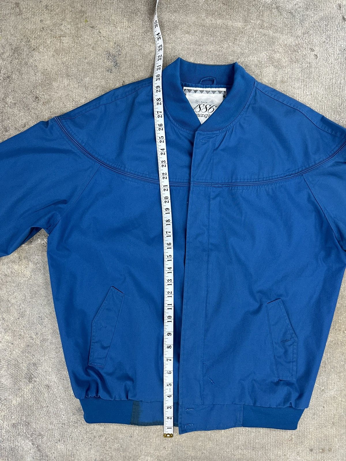 Vintage Vintage 80s Munsingwear Blue Zip Up Bomber Jacket Size US L / EU 52-54 / 3 - 7 Thumbnail