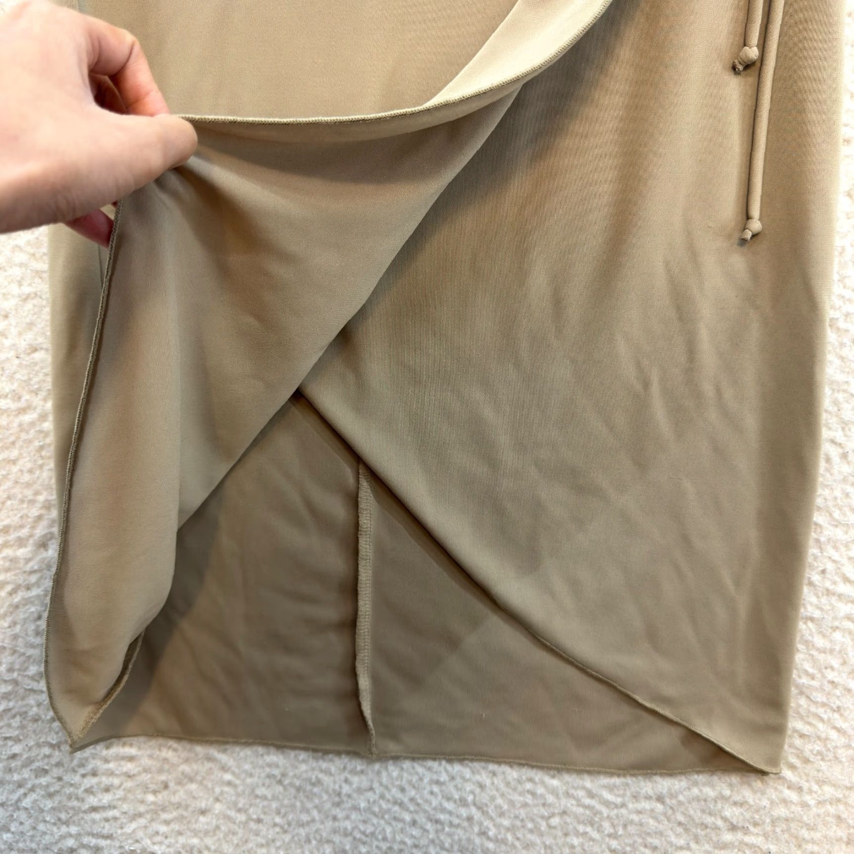 Vintage VINTAGE 90s Y2K Wrap Midi Skirt M Beige Slinky Boho Fairy Grunge Womens Size 32" / US 10 / IT 46 - 4 Thumbnail