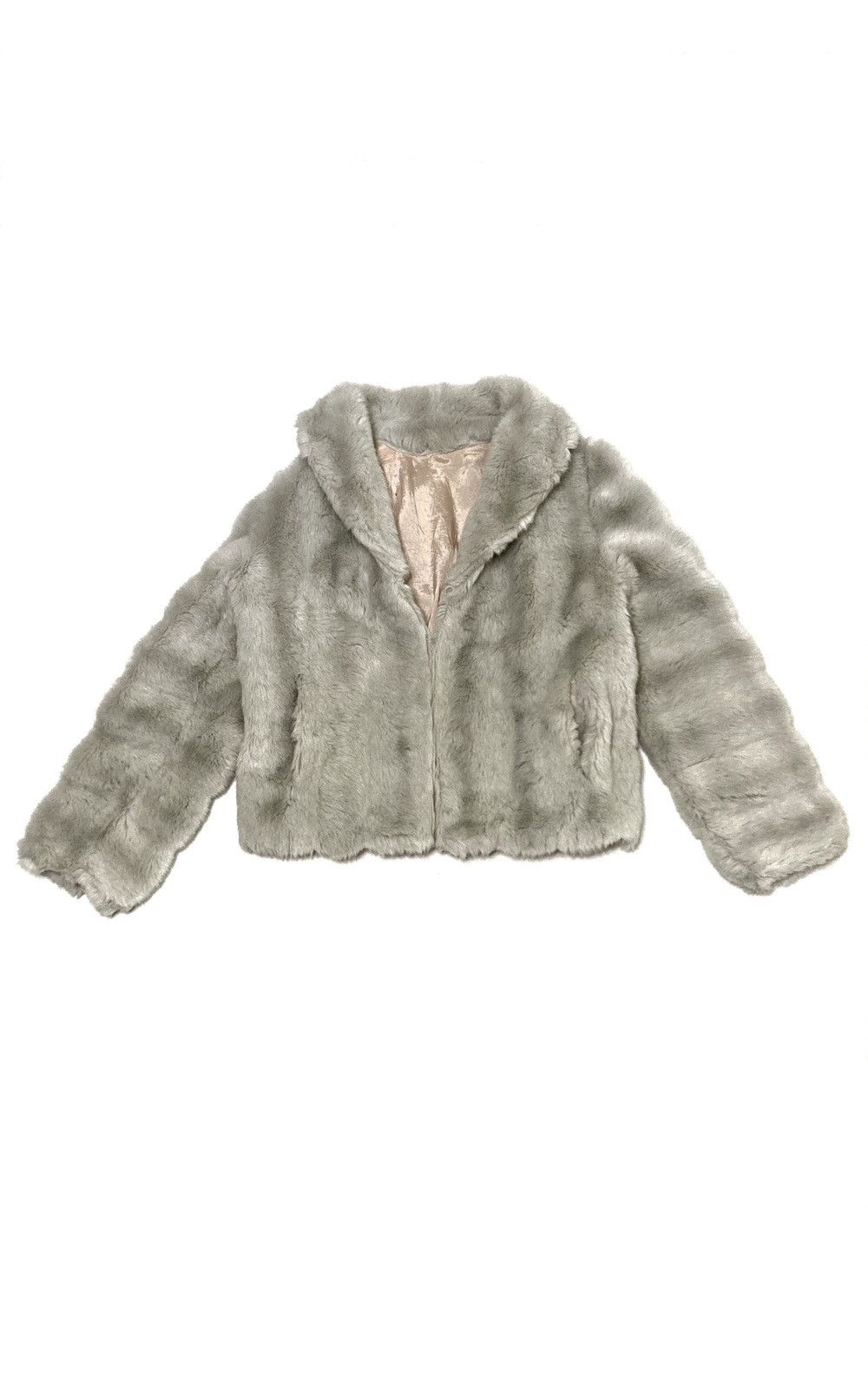 Vintage Vintage Faux Fur Grey Coat Jacket Size L / US 10 / IT 46 - 1 Thumbnail