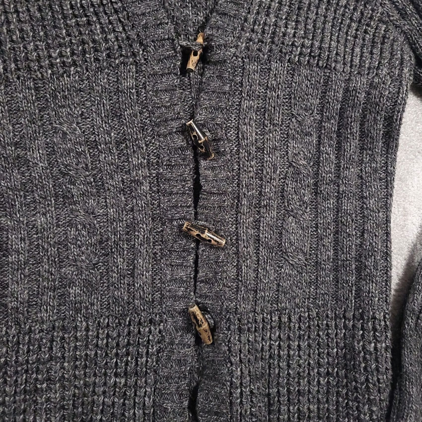 Vintage Vanity Cardigan Sweater Womens Large Gray Long Sleeve Loop Front Shirt Ladies Regular Knit Style Modern Classic Fall Winter Size L / US 10 / IT 46 - 4 Thumbnail