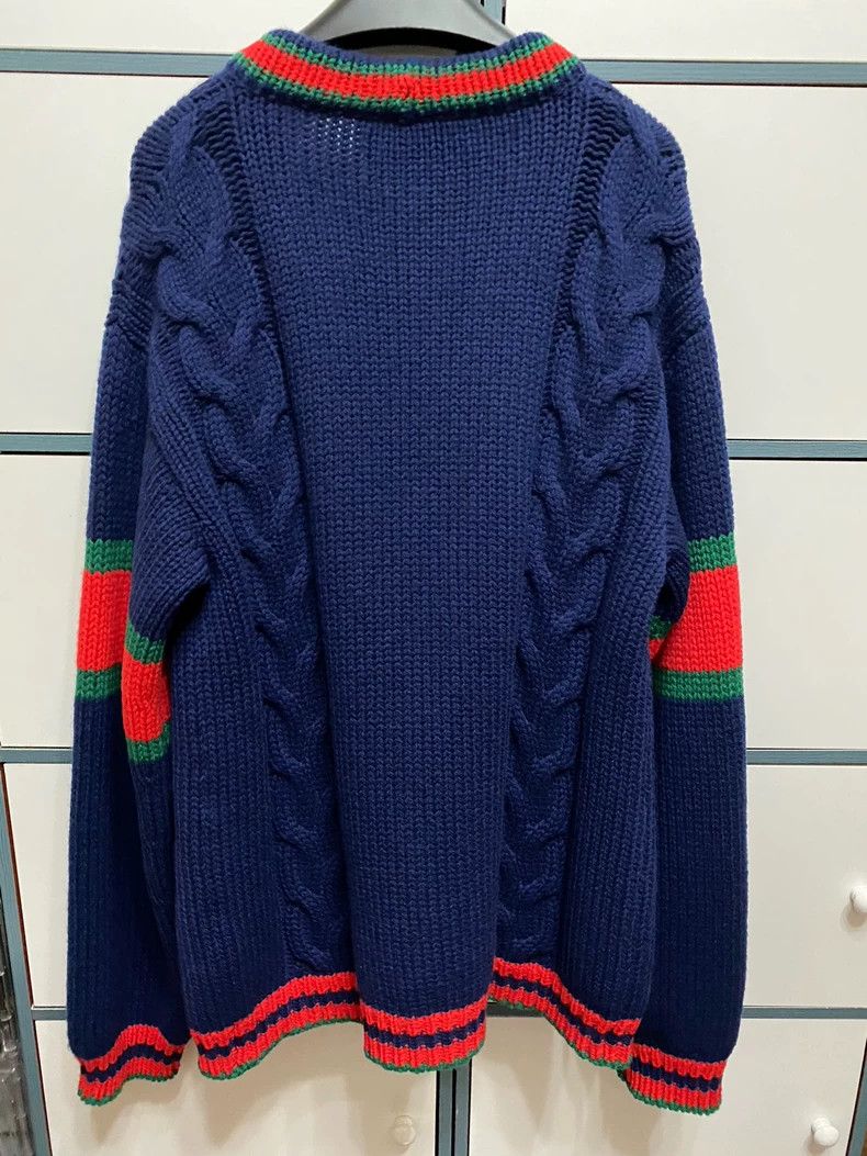 Gucci Gucci Classic red and blue wool cardigan sweater 2501-Nexta Size US XS / EU 42 / 0 - 2 Thumbnail