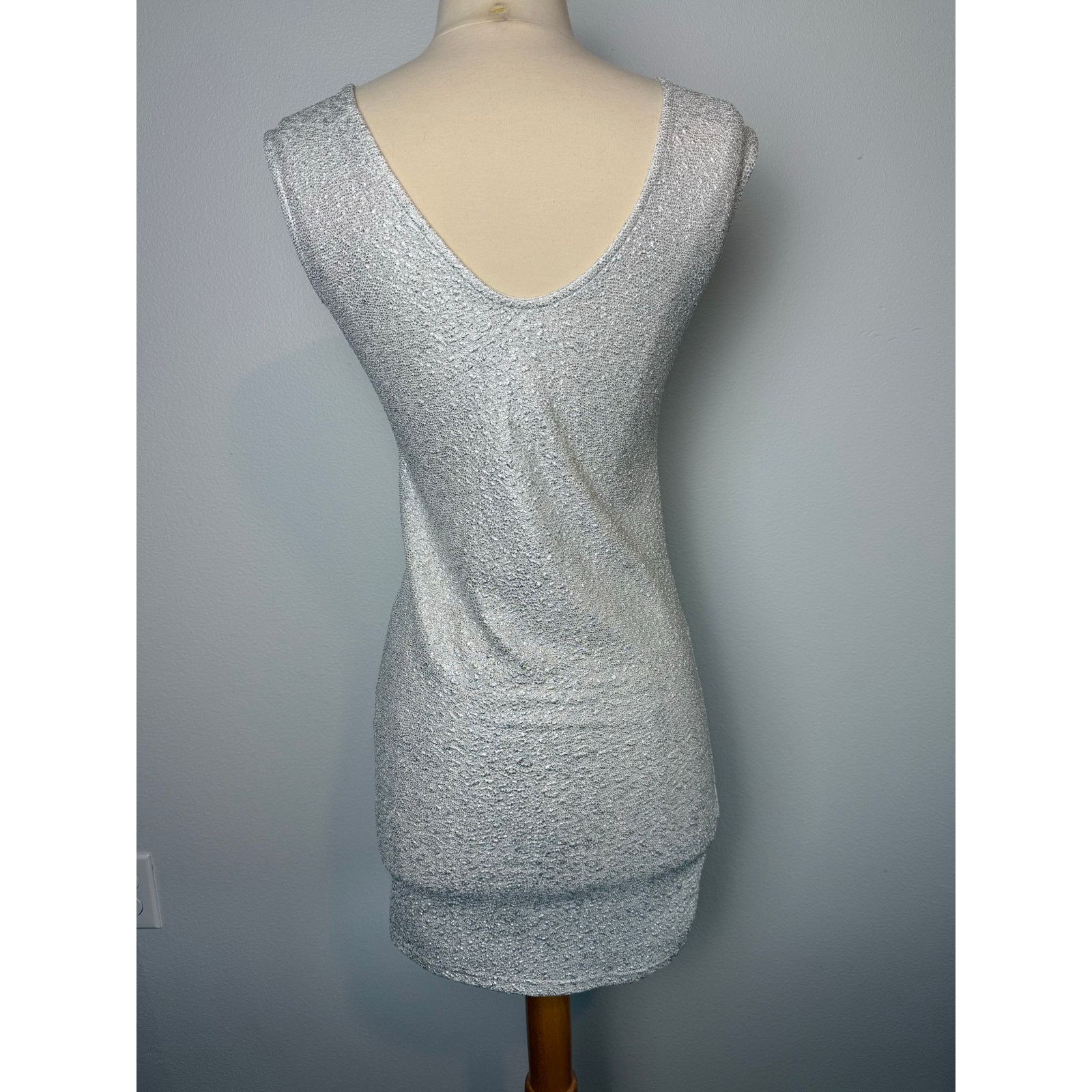 Other Silvery Mini Dress with Cap Sleeves, Size Medium Size M / US 6-8 / IT 42-44 - 4 Thumbnail
