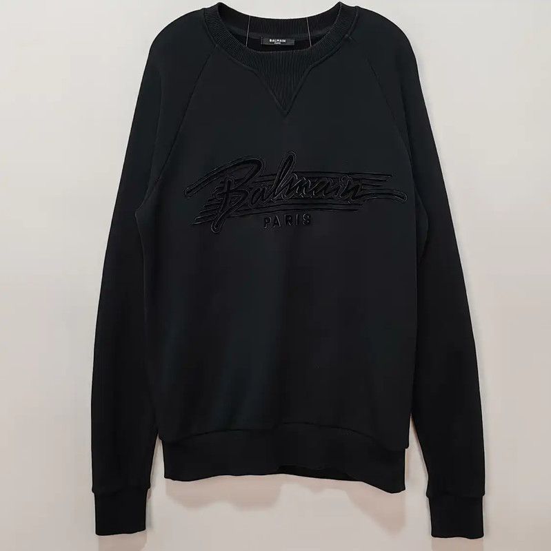 Balmain Black Cotton Men's Sweatshirt 0089