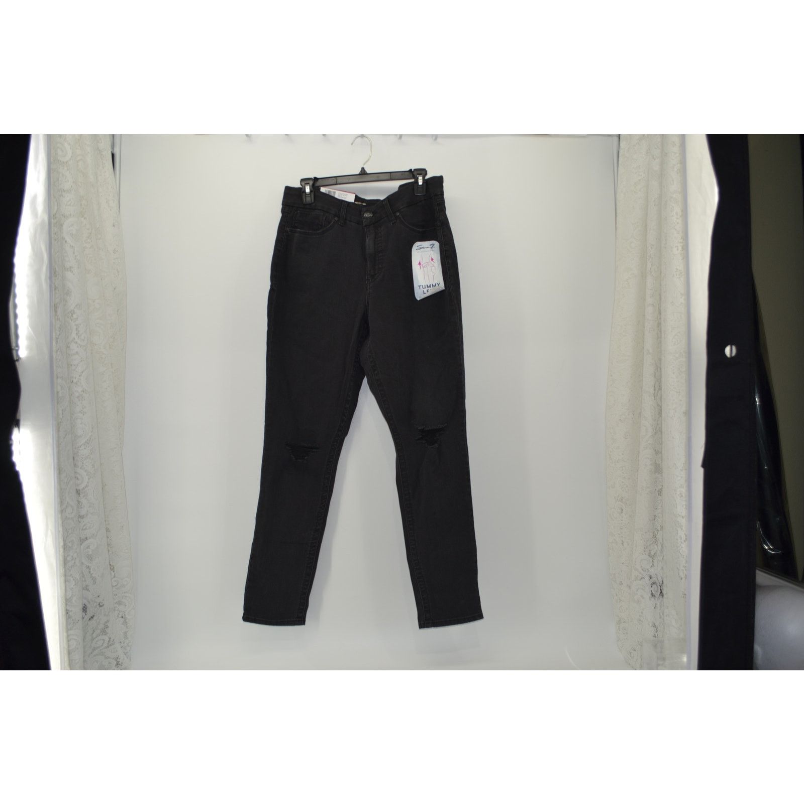 Seven 7 Seven 7 Black Jeans Black Tummy Less High Rise Skinny Sz 14 Size 36" / US 14 / IT 50 - 9 Thumbnail