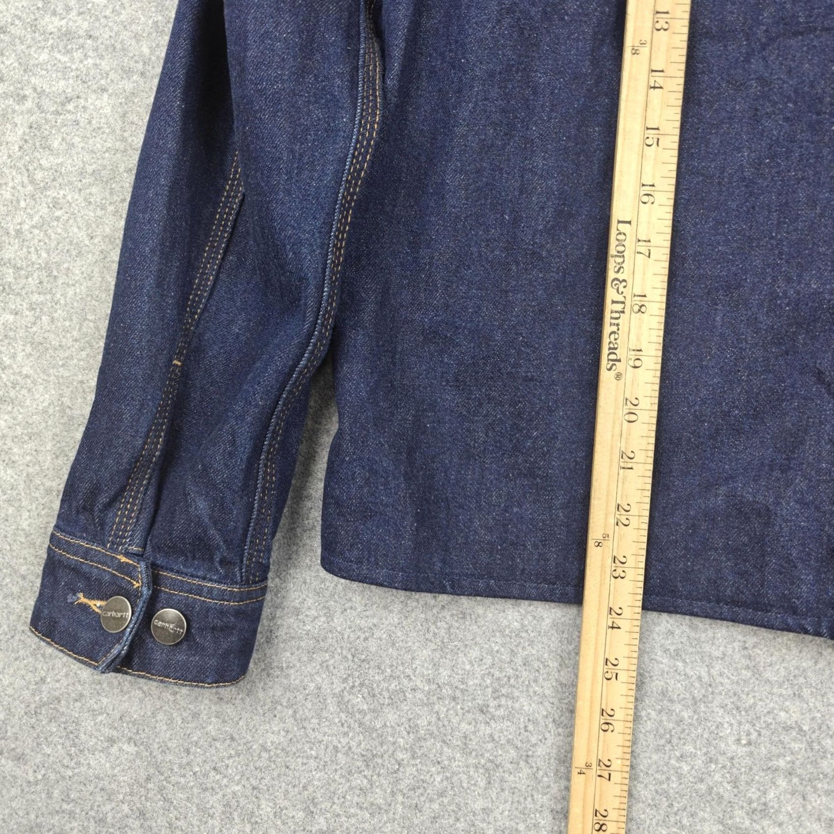 Carhartt VINTAGE Carhartt Jacket Womens L Blue Denim Relaxed Fit Work Chore Button Pockets Size L / US 10 / IT 46 - 7 Thumbnail