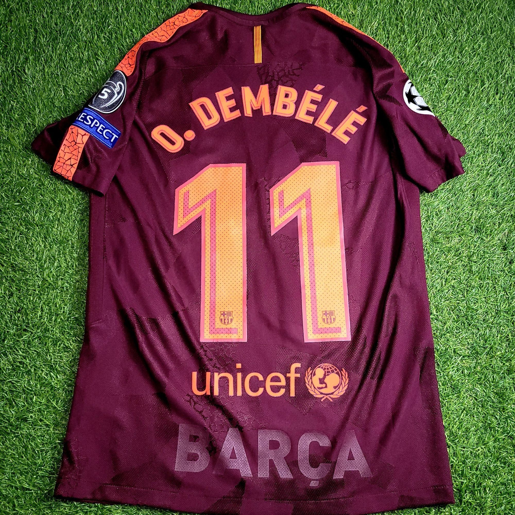 Nike Dembele Barcelona 2017 2018 Third UEFA Soccer Jersey M Size US M / EU 48-50 / 2 - 1 Thumbnail