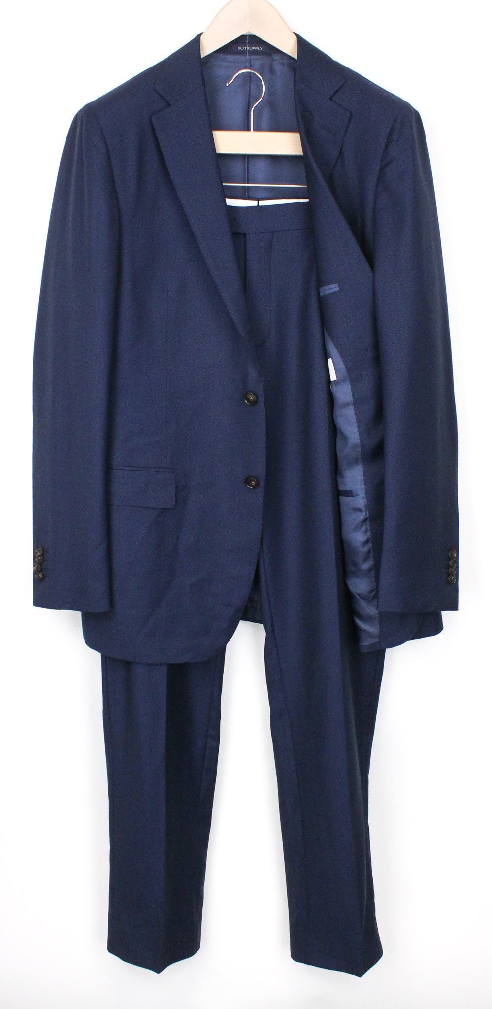 image of Suitsupply Sienna Uk44L Blue Wool Super 130's Formal Suit 71893, Men's
