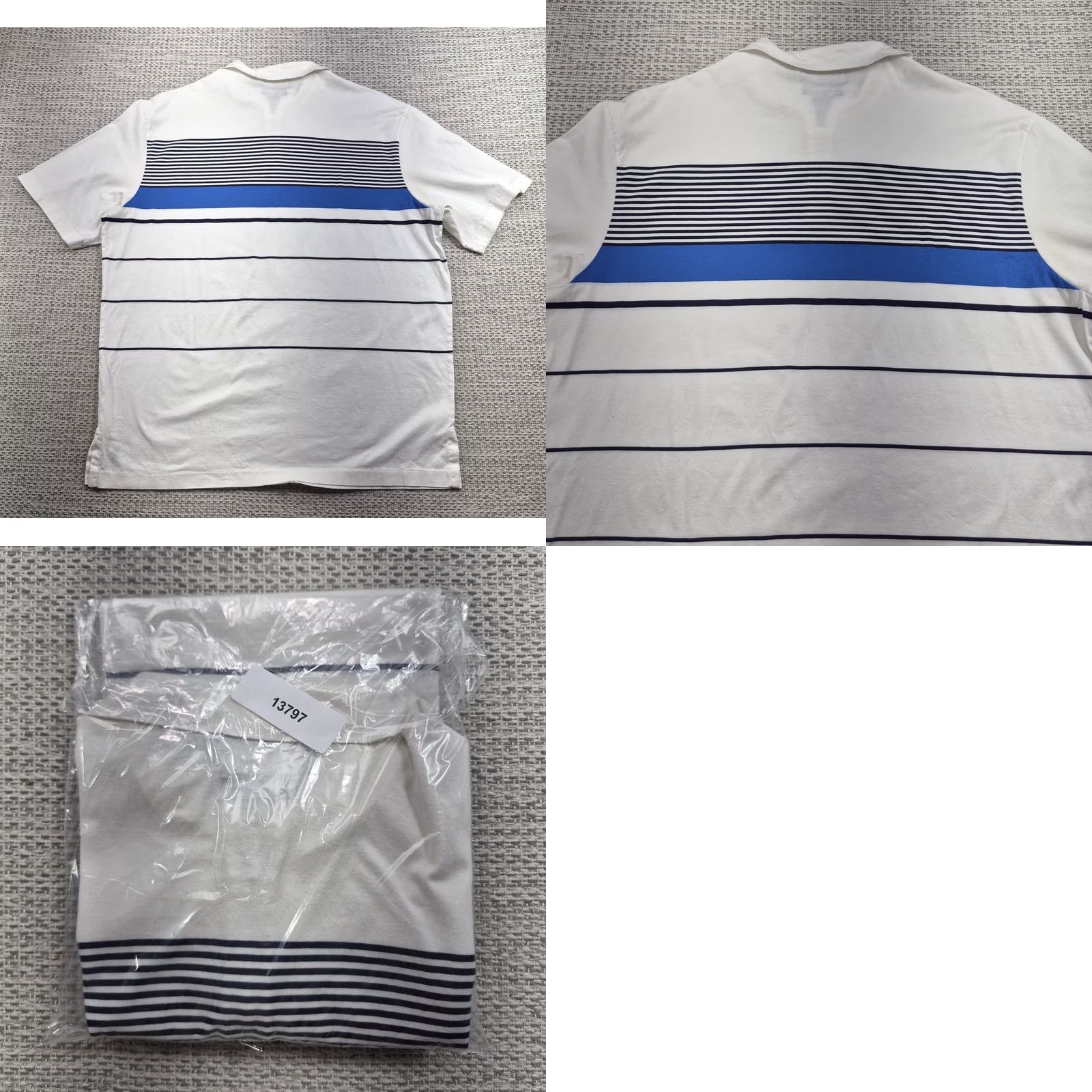 Polo Ralph Lauren Polo By Ralph Lauren Polo Shirt Mens Large White Stripe 1/4 Zip Golf Performance Size US L / EU 52-54 / 3 - 8 Thumbnail