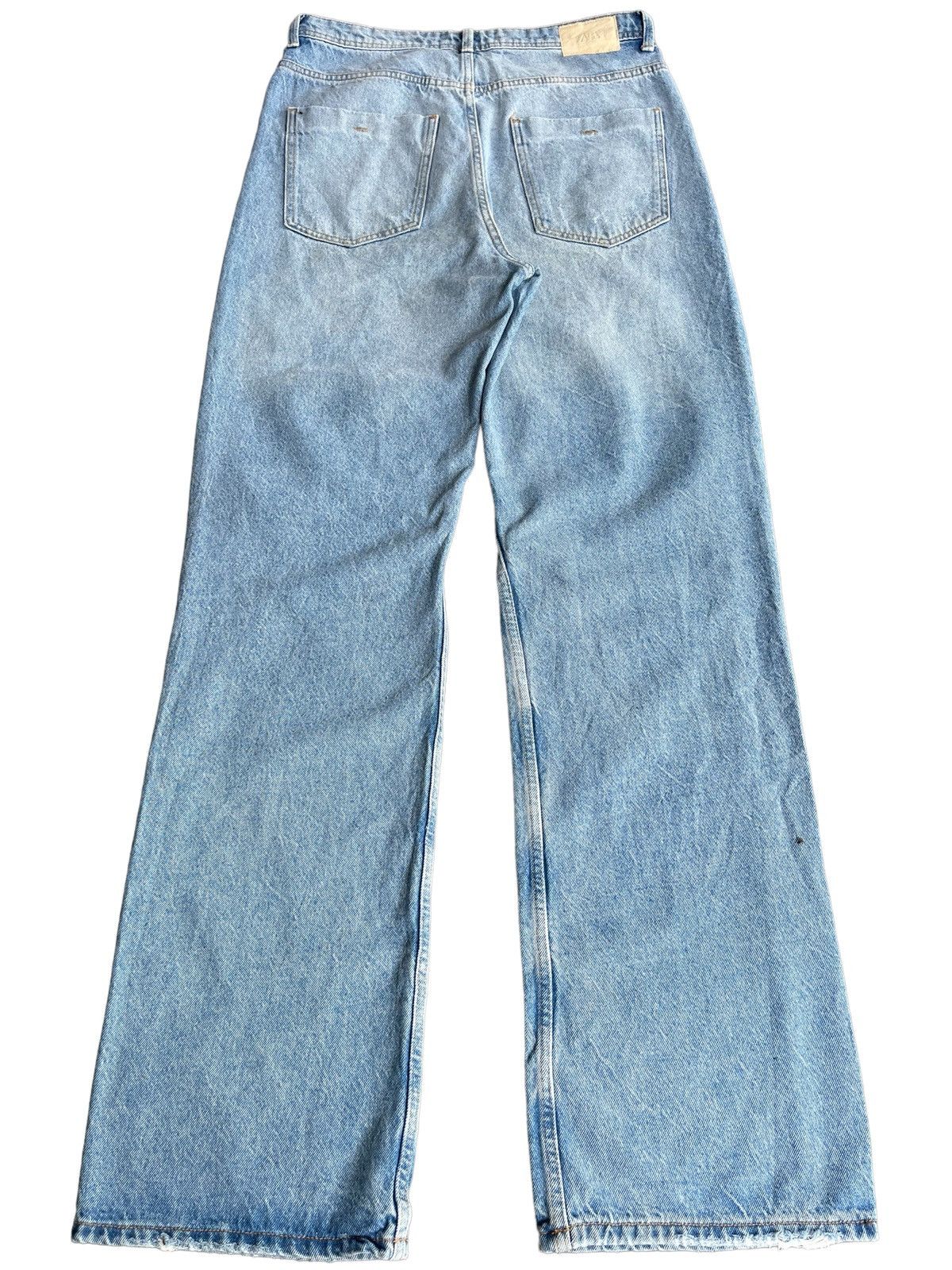 Rhude × Zara Vintage Y2K Zara Blue Washed Distressed Relaxed Jeans Size US 32 / EU 48 - 2 Thumbnail