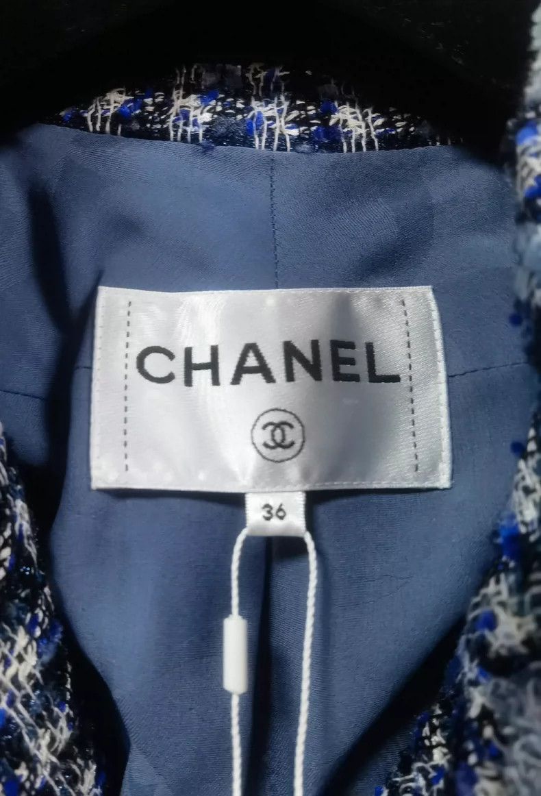 Chanel Chanel 20P twill tweed blue diamond buckle jacket Size XS / US 0-2 / IT 36-38 - 4 Thumbnail