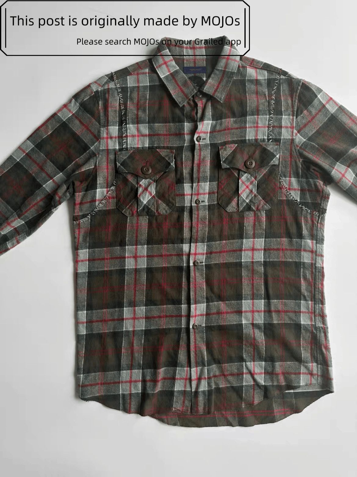 Undercover Sz 4 Undercover 03SS SCAB Heavy Distressed Stitch Shirt Size US XL / EU 56 / 4 - 3 Thumbnail