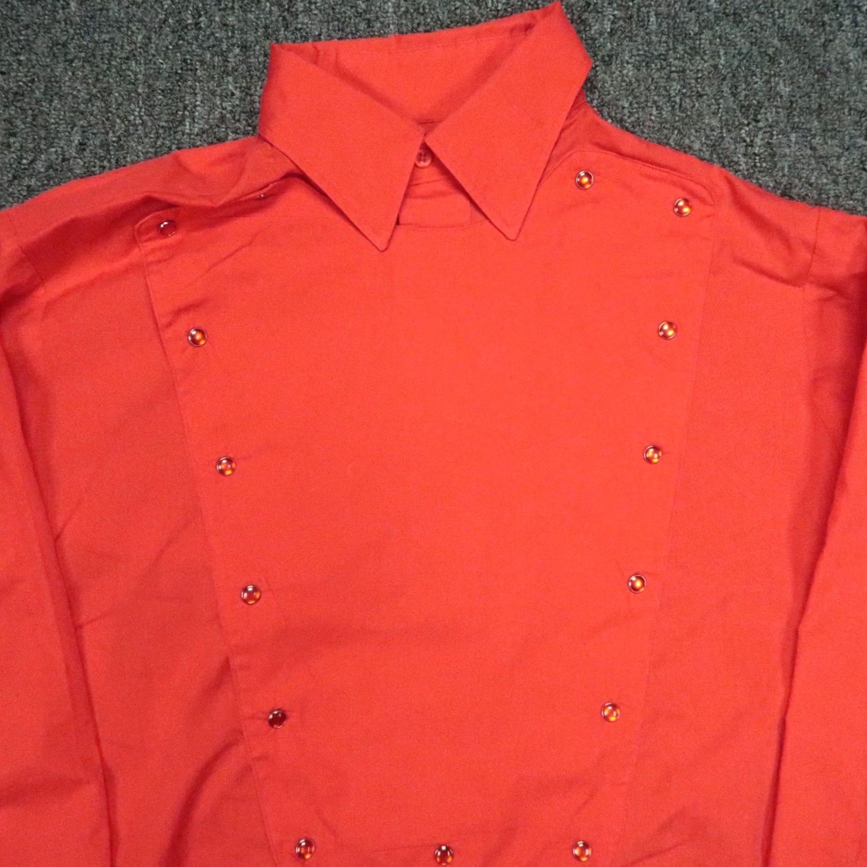 Vintage VINTAGE Panhandle Slim Shirt Mens Medium Red Bib Front Pearl Snap Rockabilly Western VTG Size US M / EU 48-50 / 2 - 2 Thumbnail