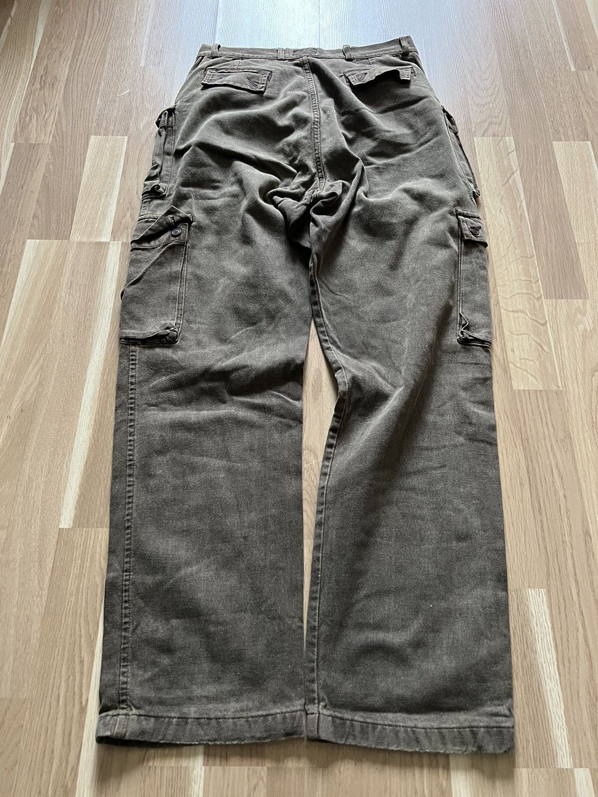 Vintage yohji yamamoto style cargo military pants brown 90s
