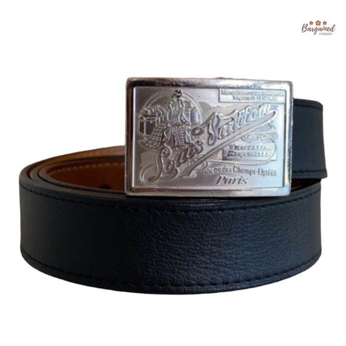 Louis Vuitton black leather belt, size 34