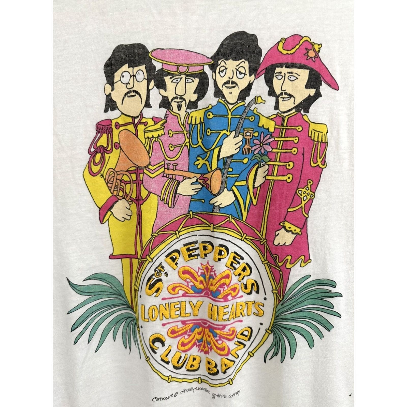 Vintage VTG 80s The Beatles Sgt Peppers Lonely Hearts Paper Thin Caricature T-Shirt L Mens White Size US L / EU 52-54 / 3 - 2 Thumbnail
