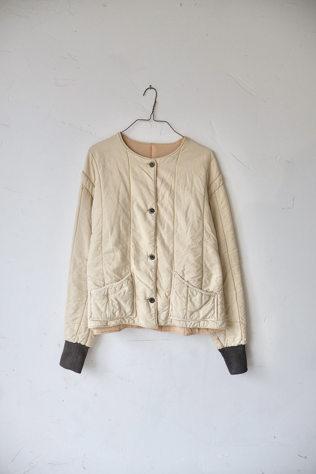 image of Our Legacy x Vintage Over-Dyed 60S Czech Military Liner Jacket in Cream, Men's (Size Medium)