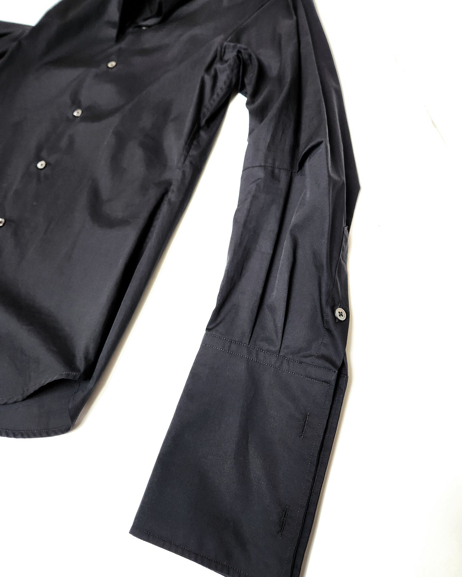 Ann Demeulemeester Ann Demeulemeester Black "Reynard" Reverse Collar Shirt Size US S / EU 44-46 / 1 - 4 Thumbnail