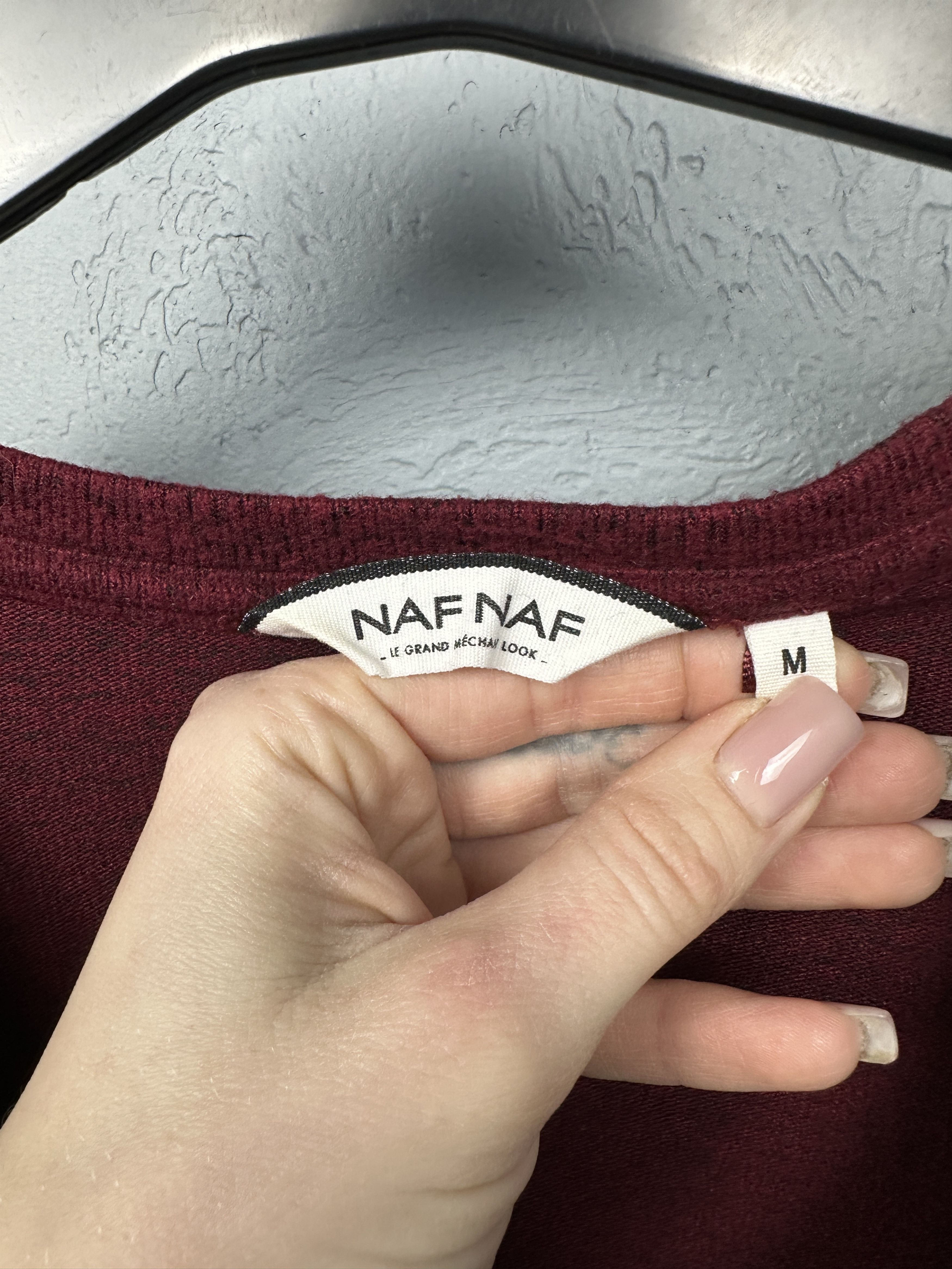 Other Naf Naf Womens V-Neck Wool Sweater Jumper Size M / US 6-8 / IT 42-44 - 3 Thumbnail