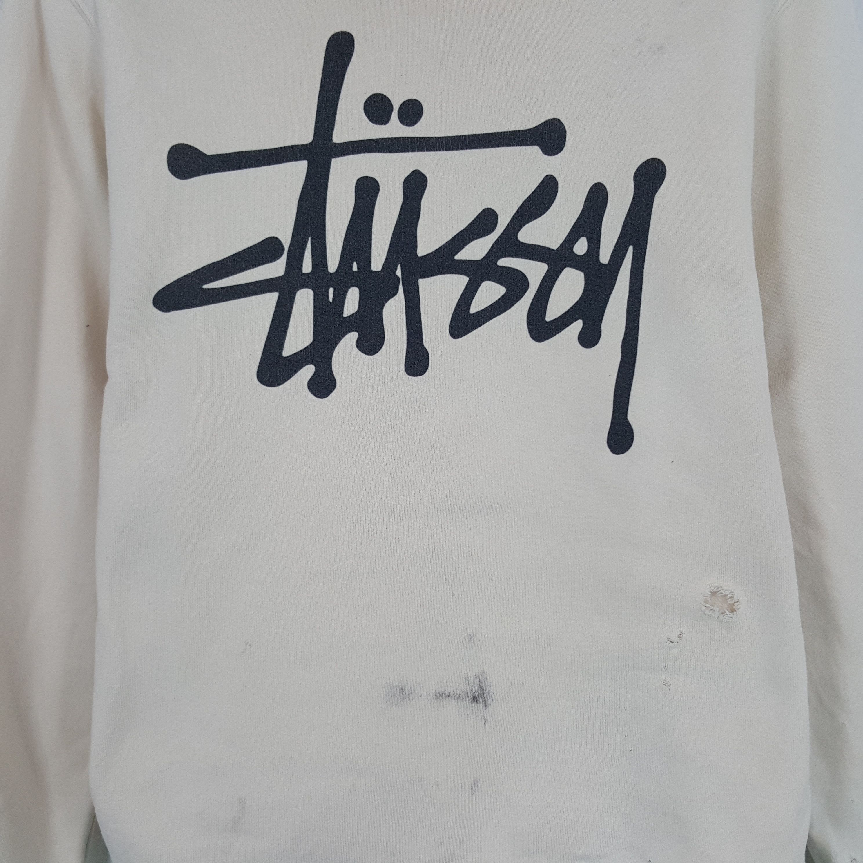 Stussy × Vintage Vintage Stussy Logo Distressed Sweatshirt Hoodies Size US M / EU 48-50 / 2 - 2 Thumbnail
