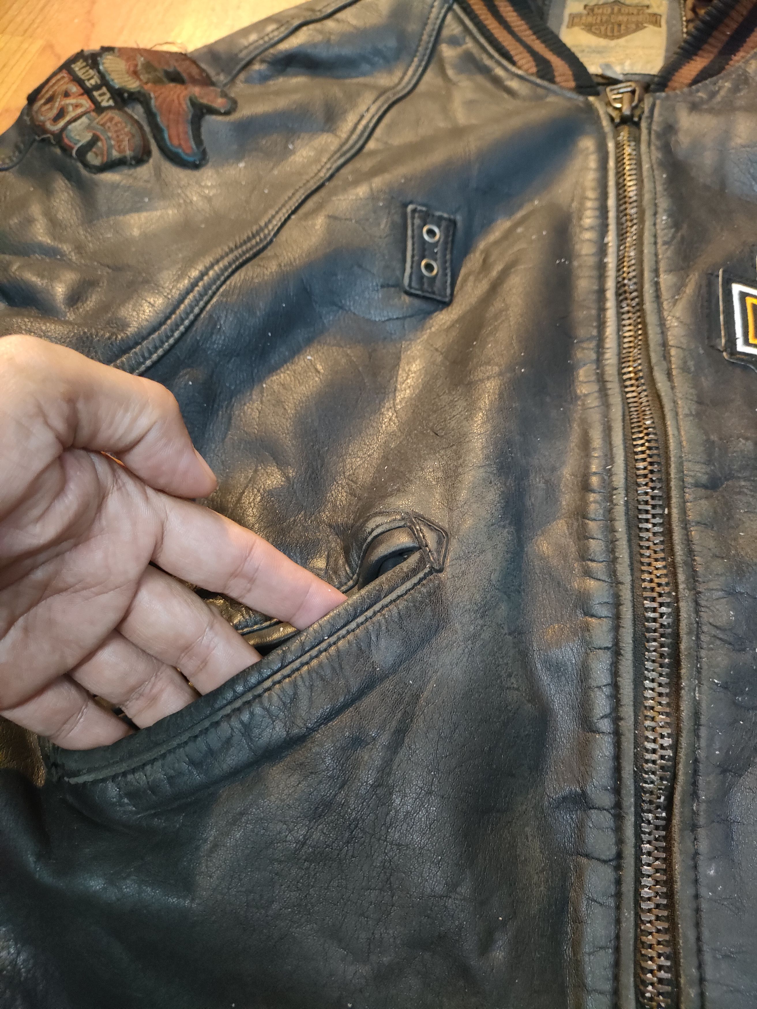 Harley Davidson × Vintage Vintage Harley Davidson Leather Jacket Size US L / EU 52-54 / 3 - 10 Thumbnail