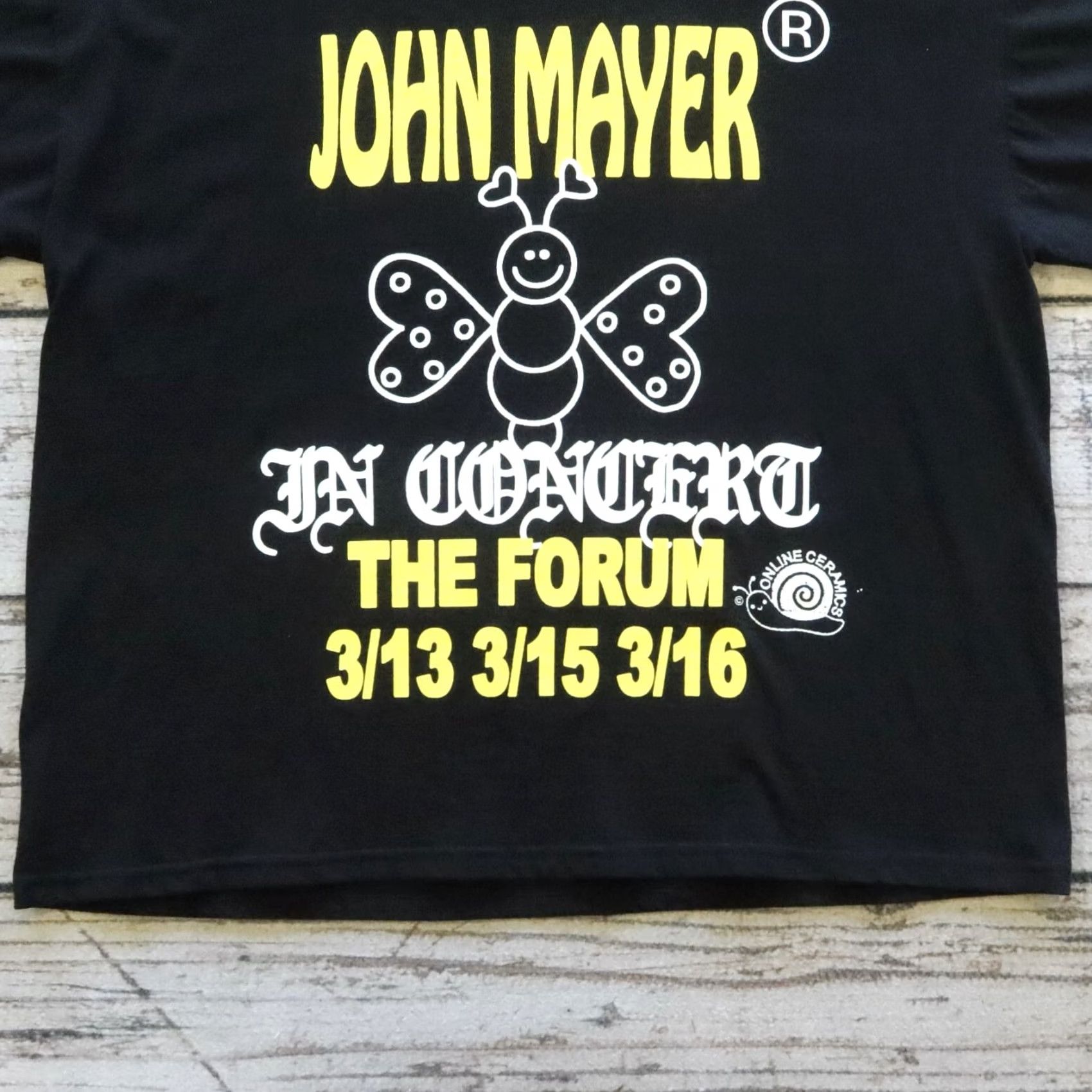 Online Ceramics Online Ceramics John Mayer In Concert The Forum Merch Tee Tshirt XL Black Mens Shirt Size US XL / EU 56 / 4 - 3 Thumbnail